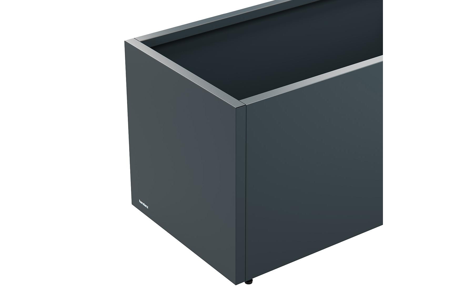 Herstera Garden Pflanzkübel aus Stahl, 150x50x50 cm, anthrazit