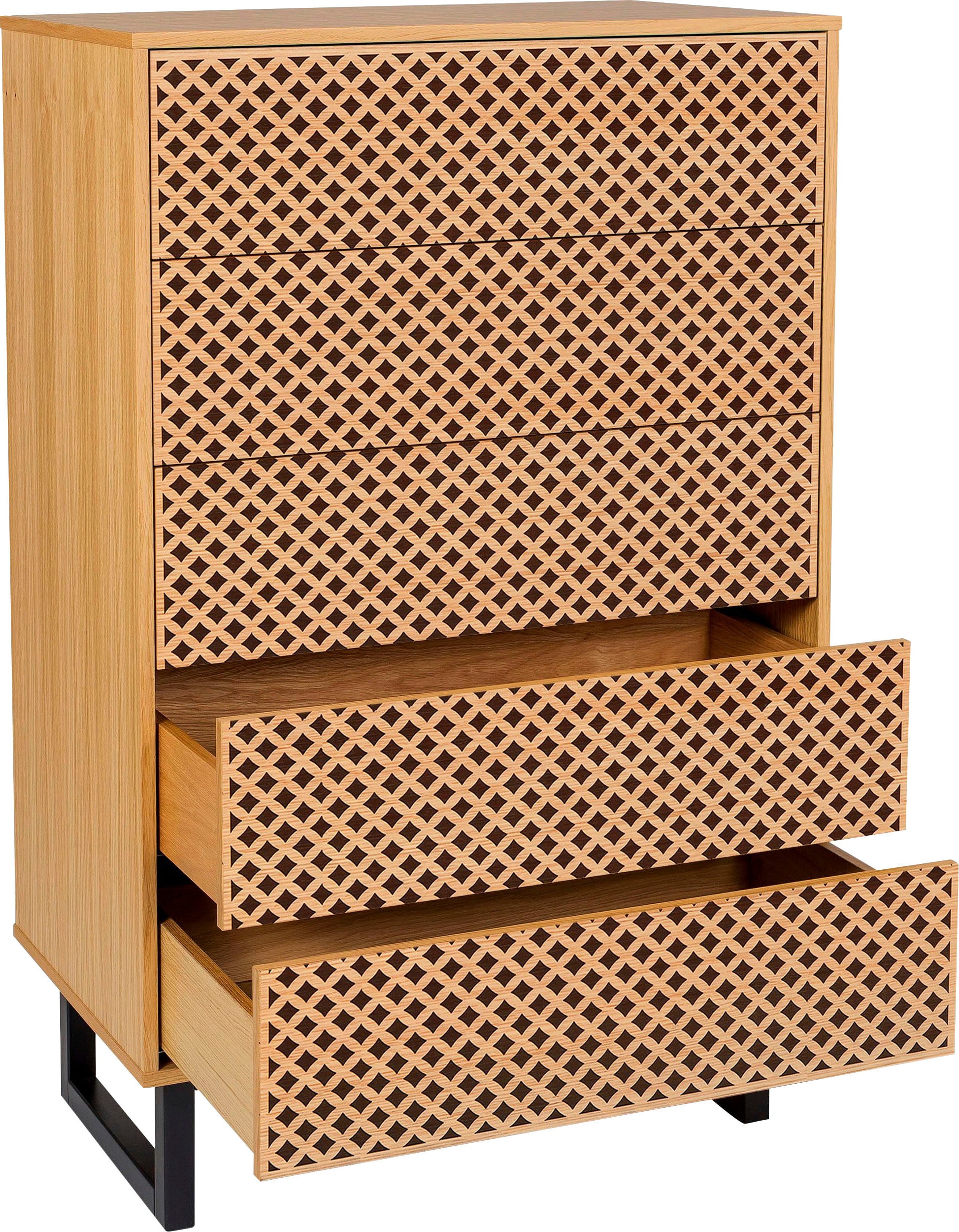 Woodman Commode im skandinavischen Design, mit besonderem Print, FSC®