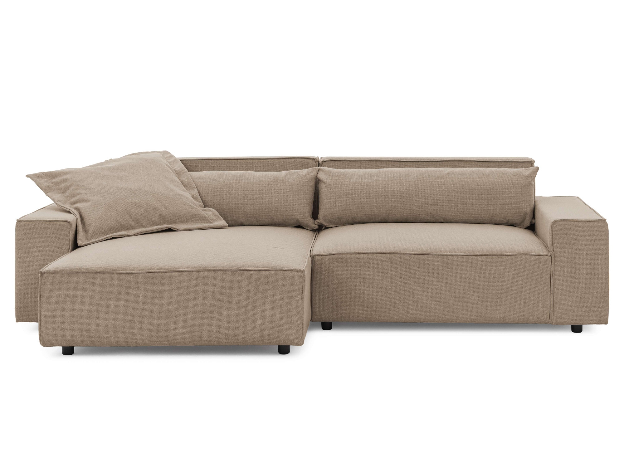 GOODproduct Canapé d'angle »KINLEE Design-Sofa mit Recamiere rechts/links, Masse B/T/H 251/144/70cm« L-Form mit Wellenunterfederung, ohne Bettfunktion, modern und beguem