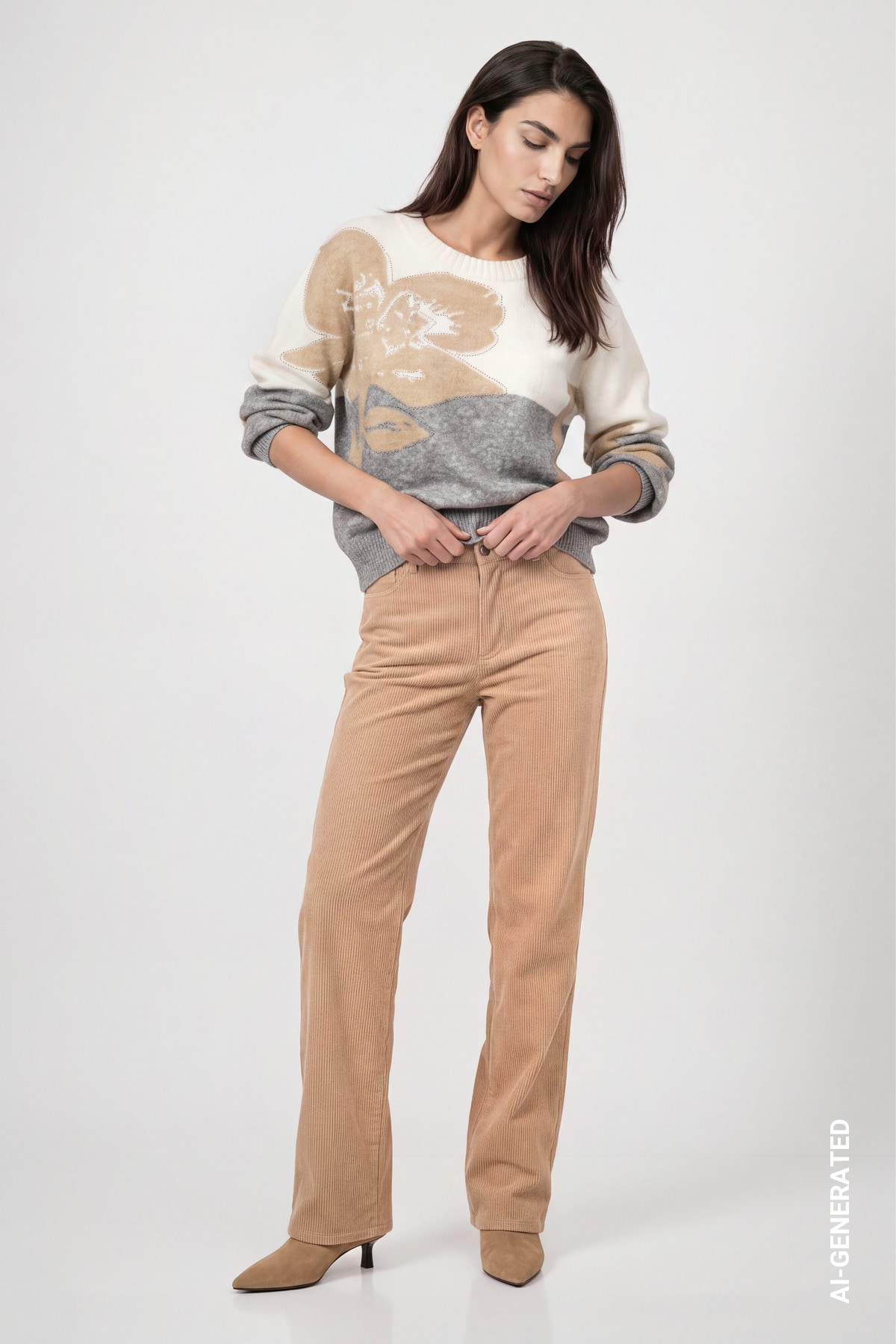 Monari Pull en tricot »Pullover Intarsie + Schmuck« Regular fit mit Blumendetails
