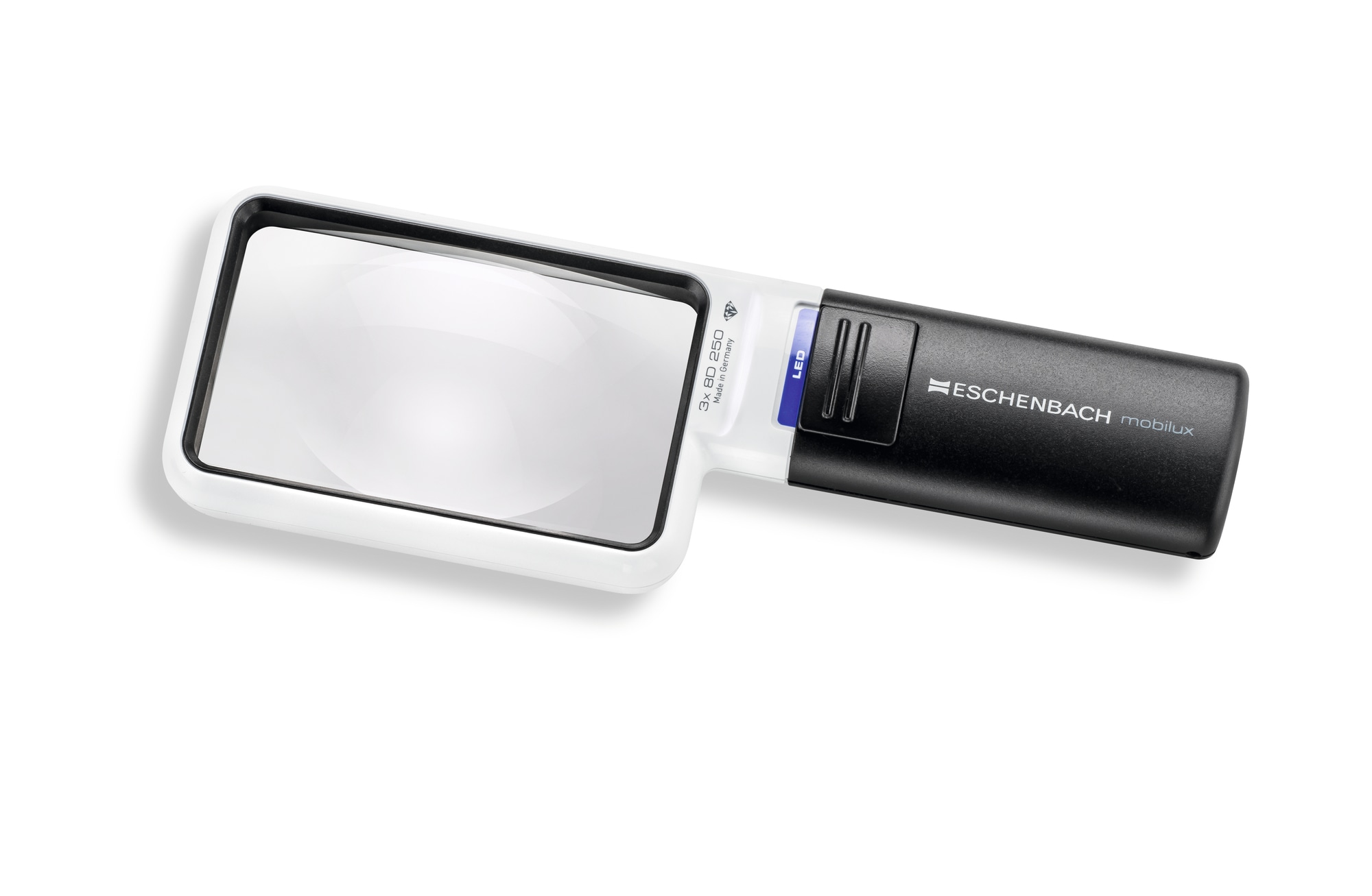 Eschenbach Optik Leuchtlupe »mobilux LED, ideal für Senioren« Handlupe mit echter 3x-Vergrösserung und drei Farbfiltern