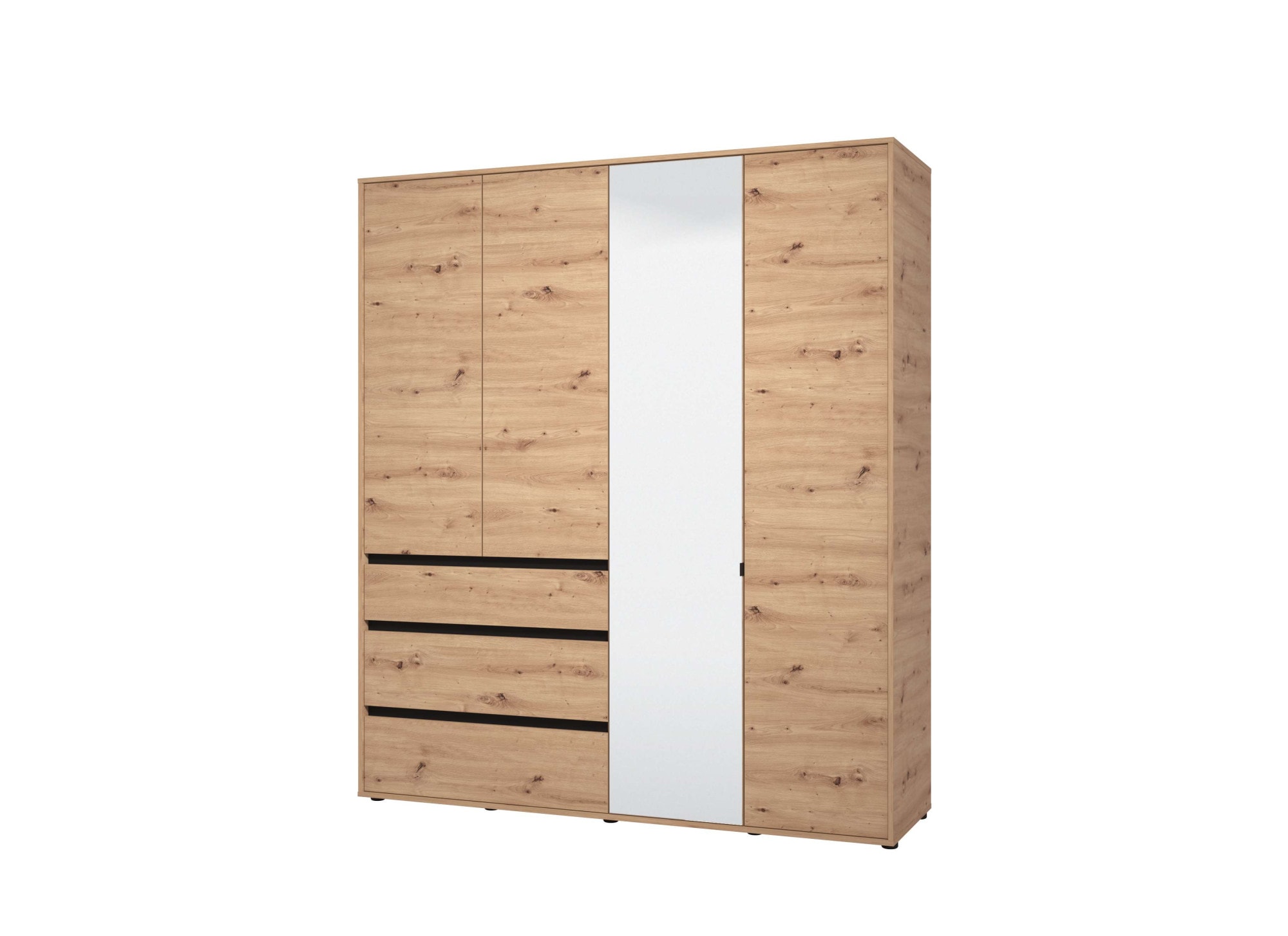 INOSIGN Armoires à vêtements »Corbett, grifflose Optik, FSC-zertifziert, Made in Europe« 138 oder 182,5cm breit, 211cm hoch und 54,5cm tief,  mit Spiegel, 3 Schubladen und Innenausstattung