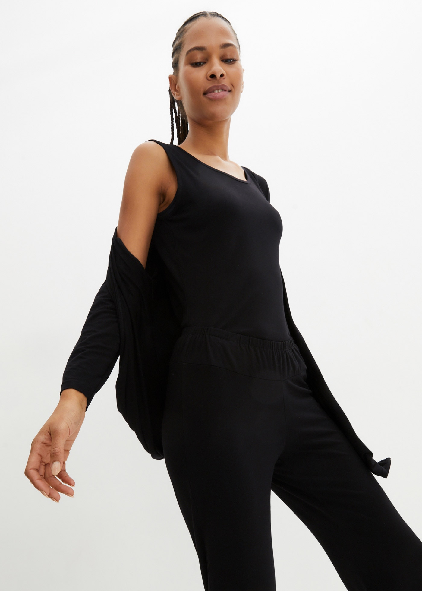 bonprix Shirttop »Loungewear Hausanzug« Set, 3,  Jacke mit 3/4 Arm & Tanktop und Hose