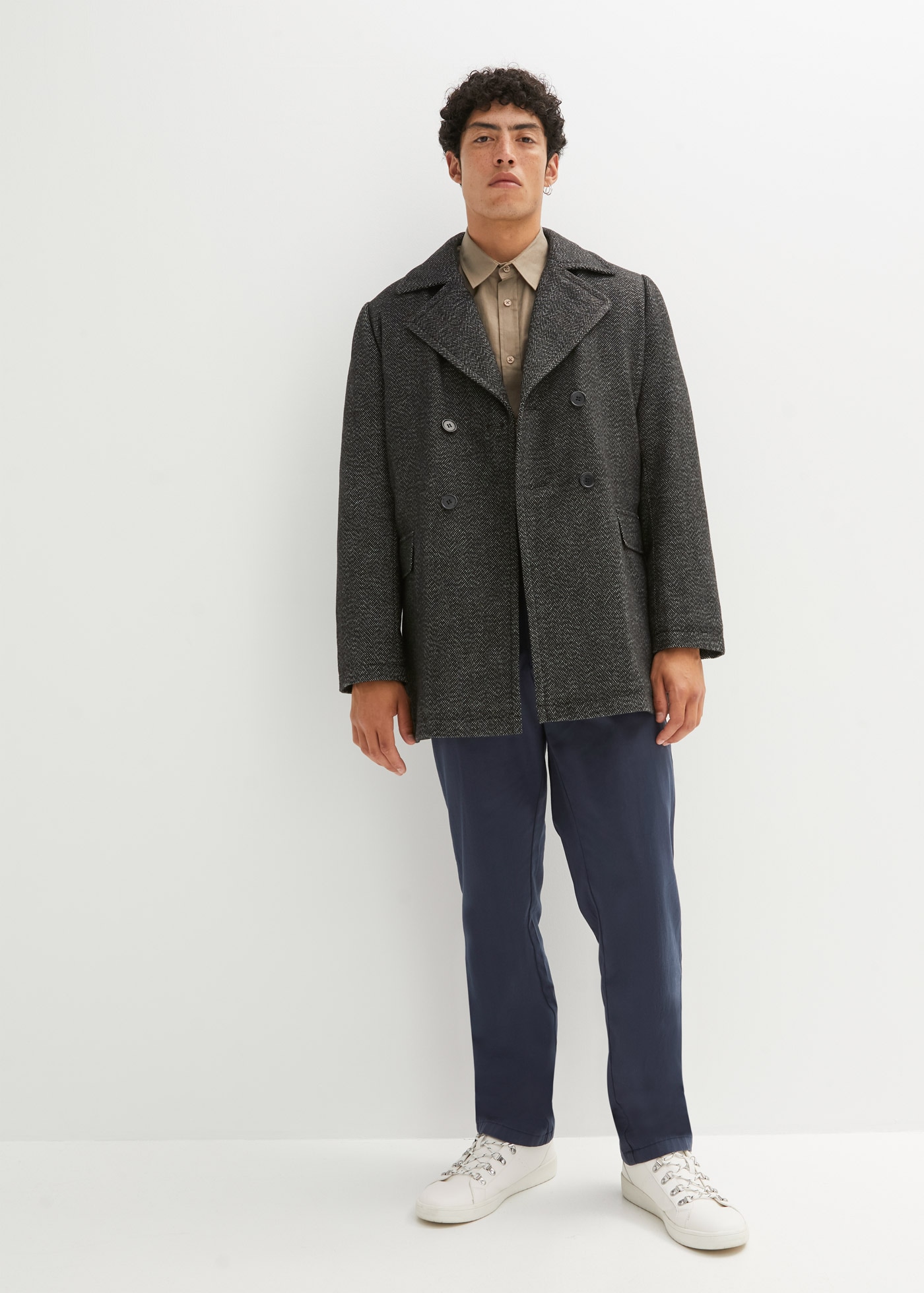 bonprix Chemise à manches courtes Regular Fit, aus Leinen-Baumwoll-Mix, mit kurzem Arm, Kentkragen