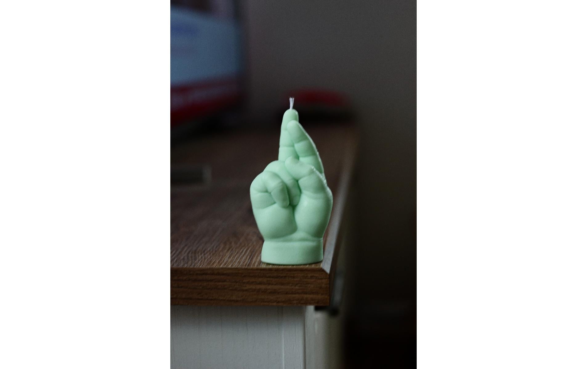   Bougie moulée »Mandatus Candle Hand Baby Crossed Fingers«