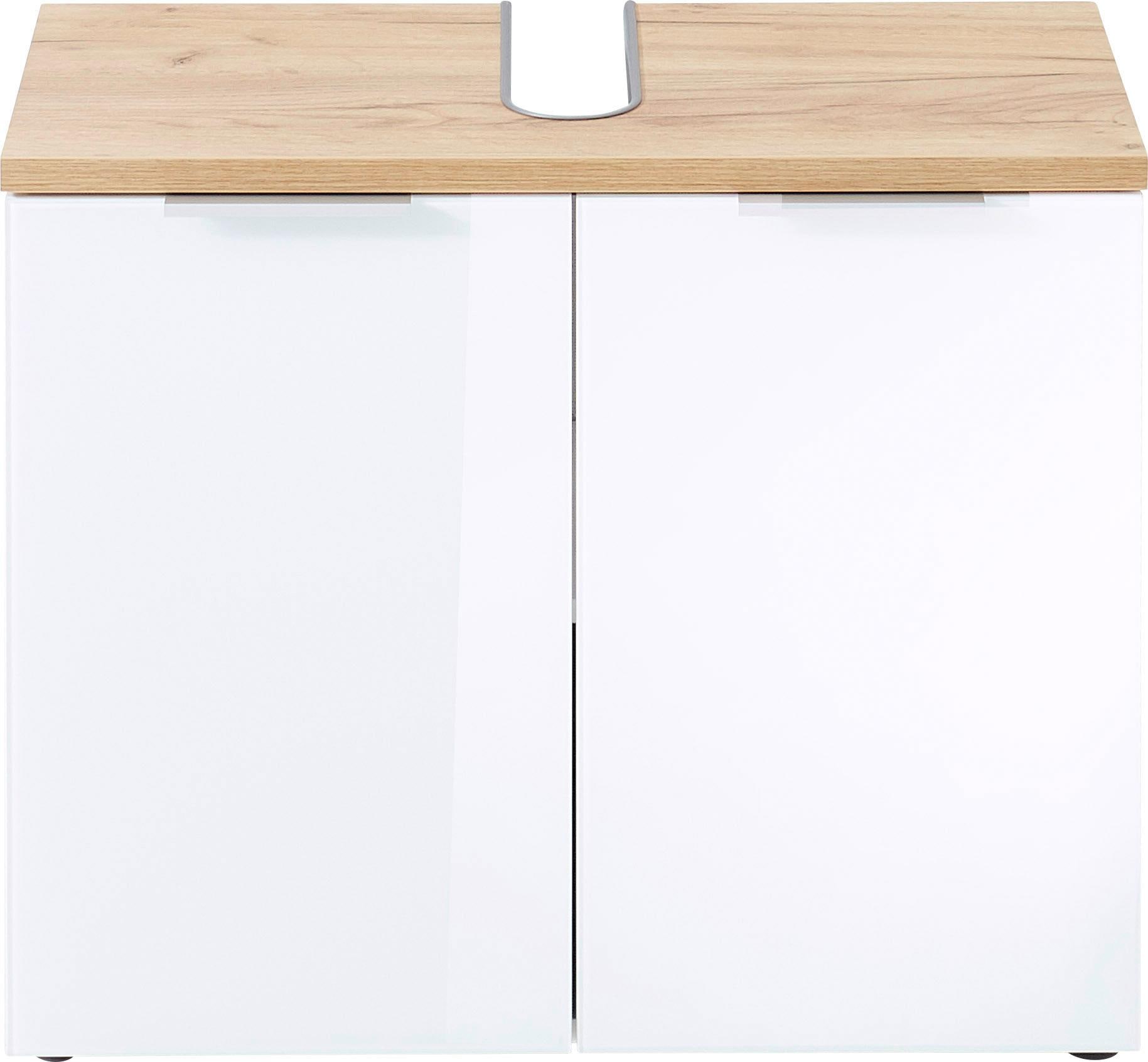 GERMANIA Armoire sous lavabo »Pescara« Front mit Glasauflage