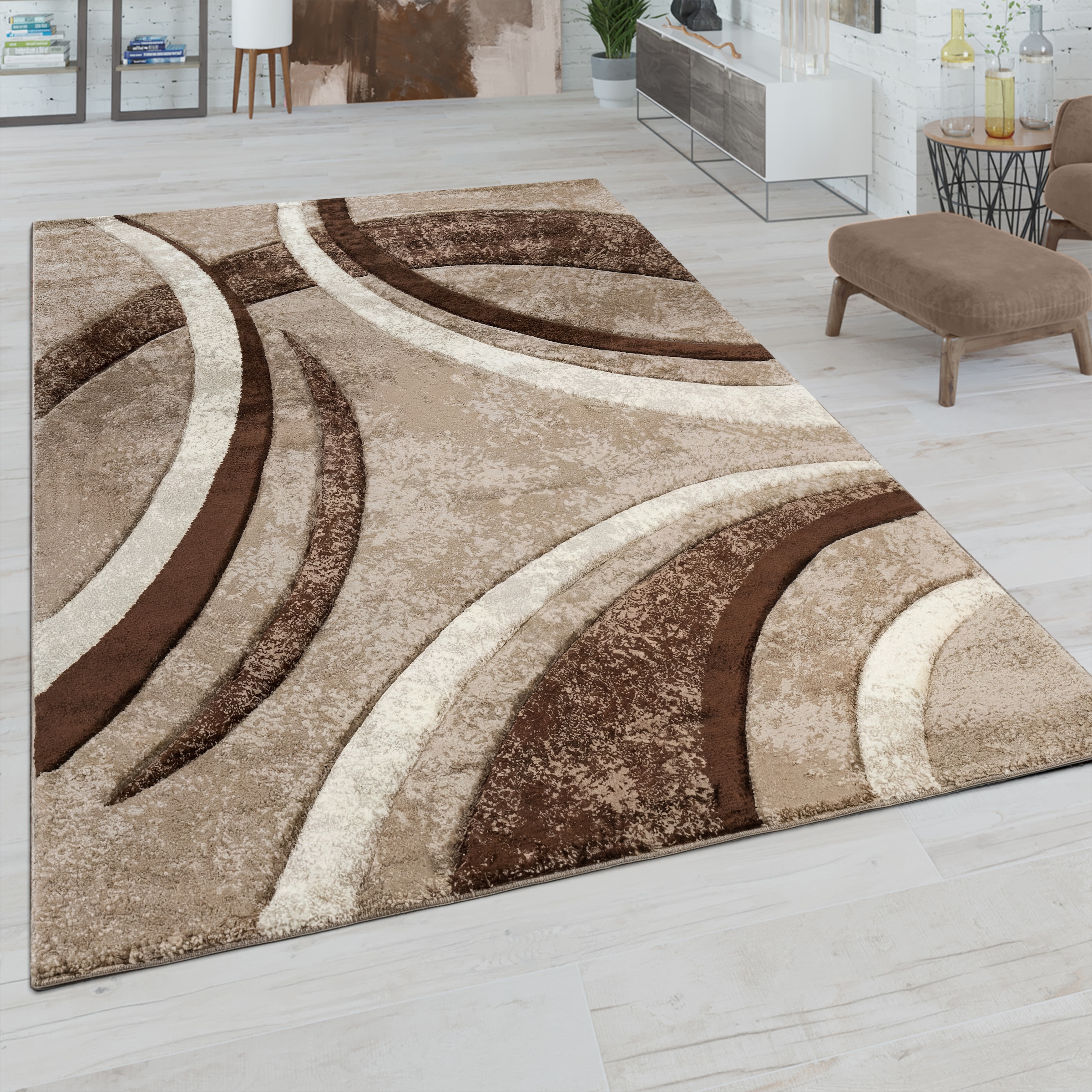 Paco Home Tapis »Brillance 758« Rectangulaire 14 mm Höhe Kurzflor, modernes geometrisches Design, auch als Läufer