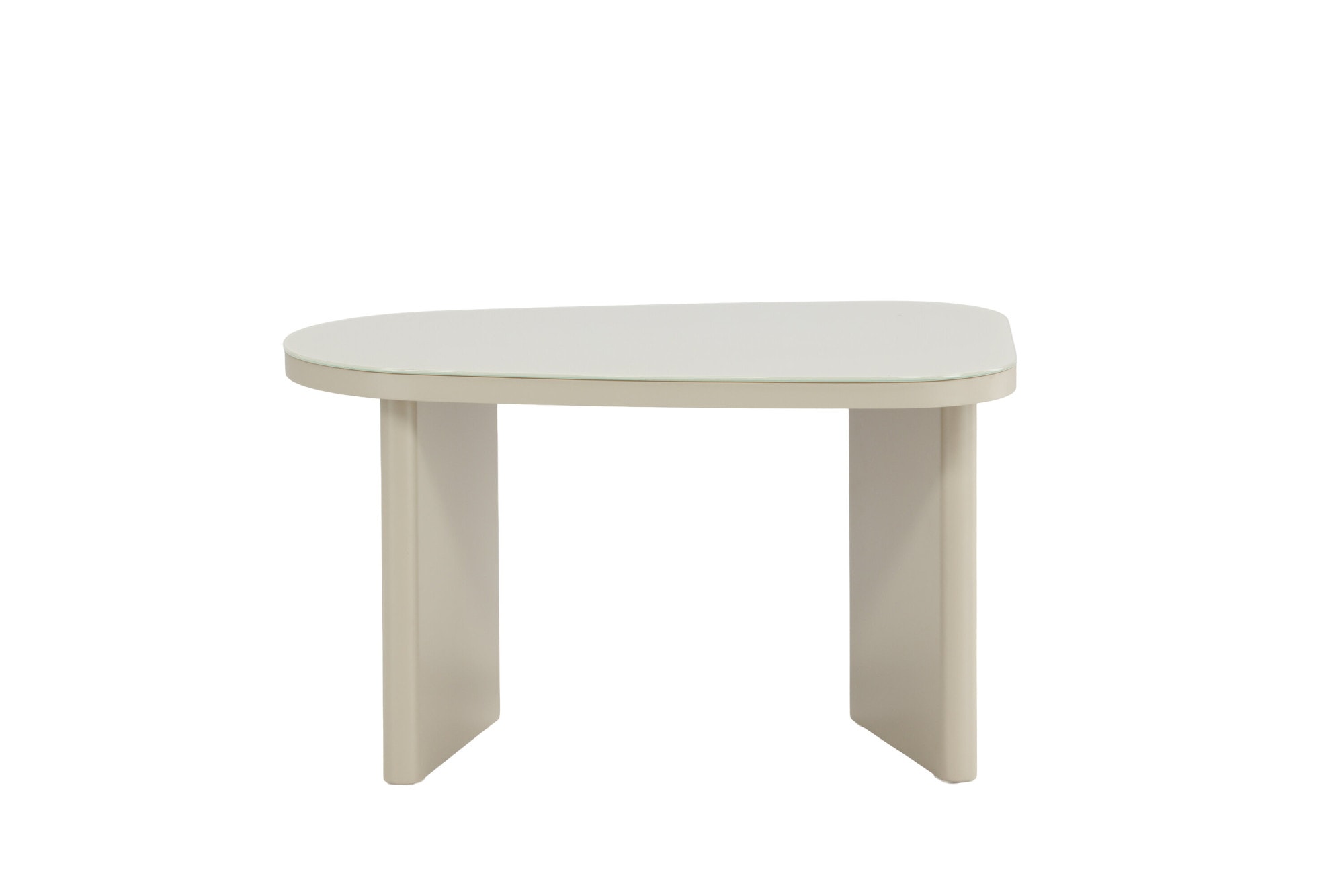 Venture Home Table d'appoint »Grönvik, ovaler Beistelltisch 70 × 45 cm mit Glasplatte in Beige« table d'appoint, verre transparent, cadre MDF beige, ovale, décorative