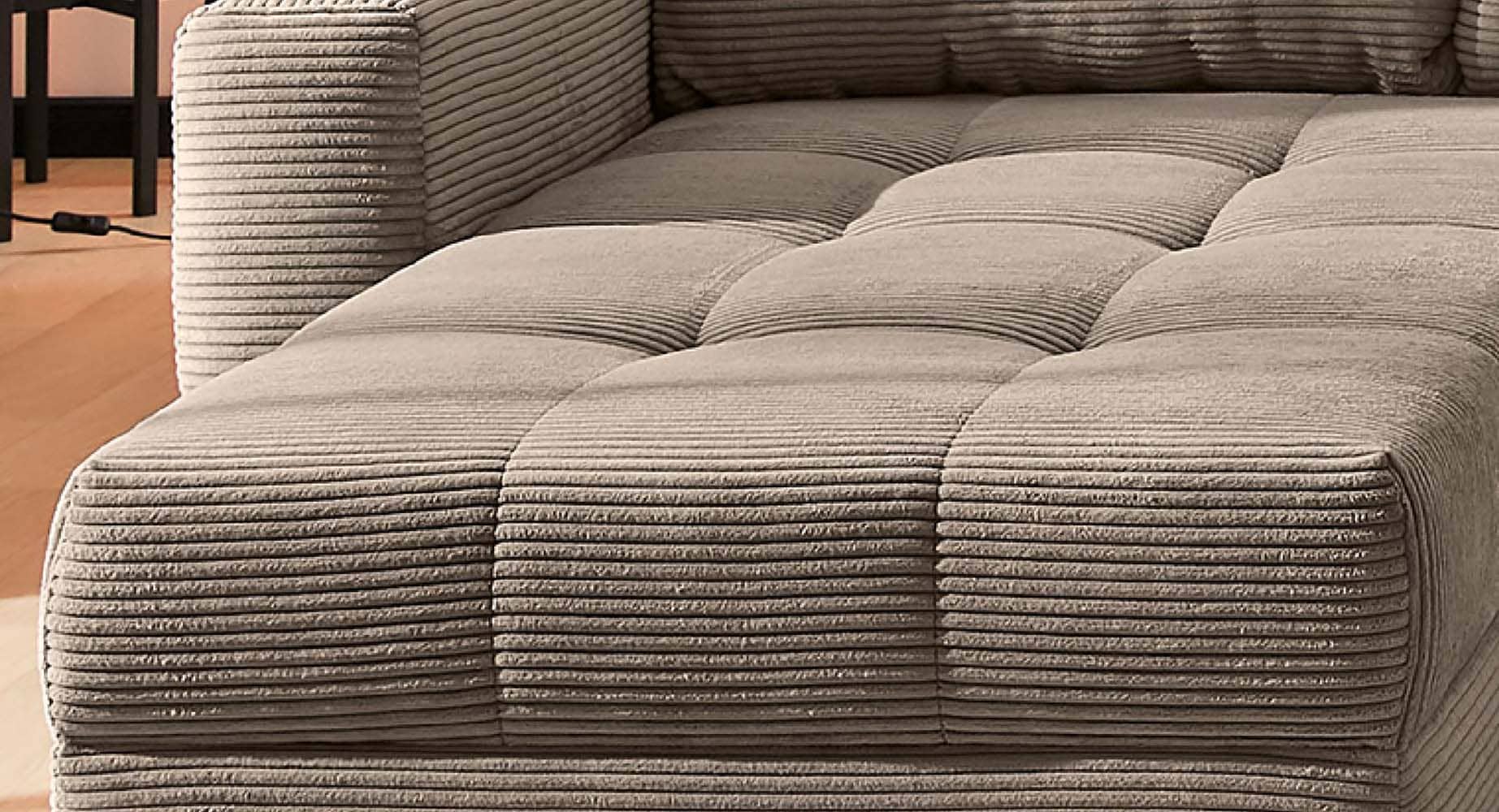 Jockenhöfer Gruppe Wohnlandschaft »Abby U-Form, B: 313 cm, inkl. Schlaffunktion« inkl Bettkasten,  grosse Liegefläche 273x147cm, Massivholz Füsse