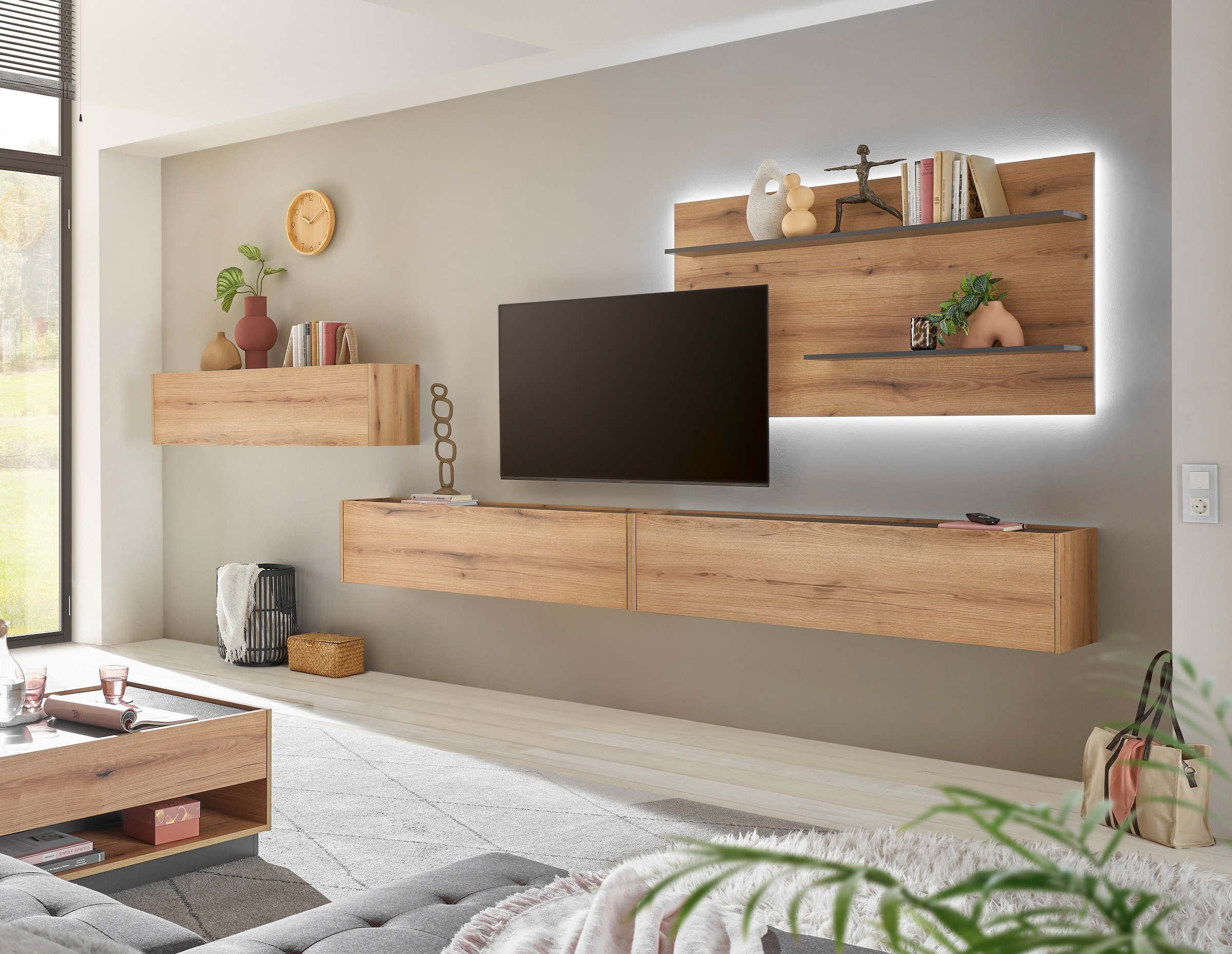 Home affaire Wohnwand »City/Giron, moderne Anbauwand, Komplettset in vielen Farben verfügbar« Set, 4 Stk. tlg.