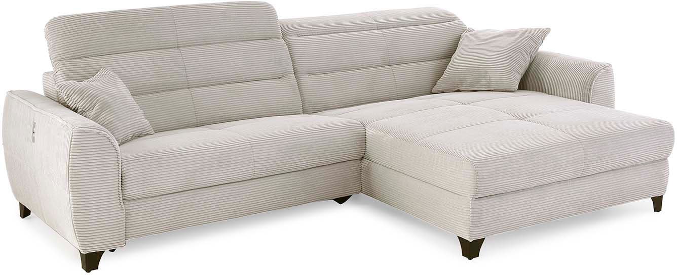 Jockenhöfer Gruppe Ecksofa »Double One L-Form, B: 288 cm, 2x120 cm breite, elektr. Relaxfunktionen« Kopfteilverstellung, USB-Anschluss & Zierkissen