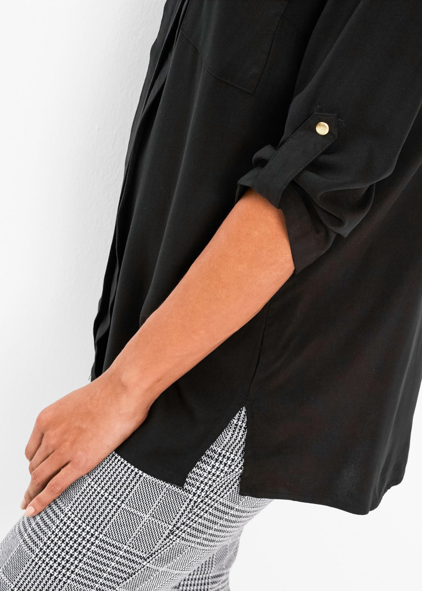 bonprix Tunique figurumspielende Passform, mit langem Arm, mit eingelegten Falten