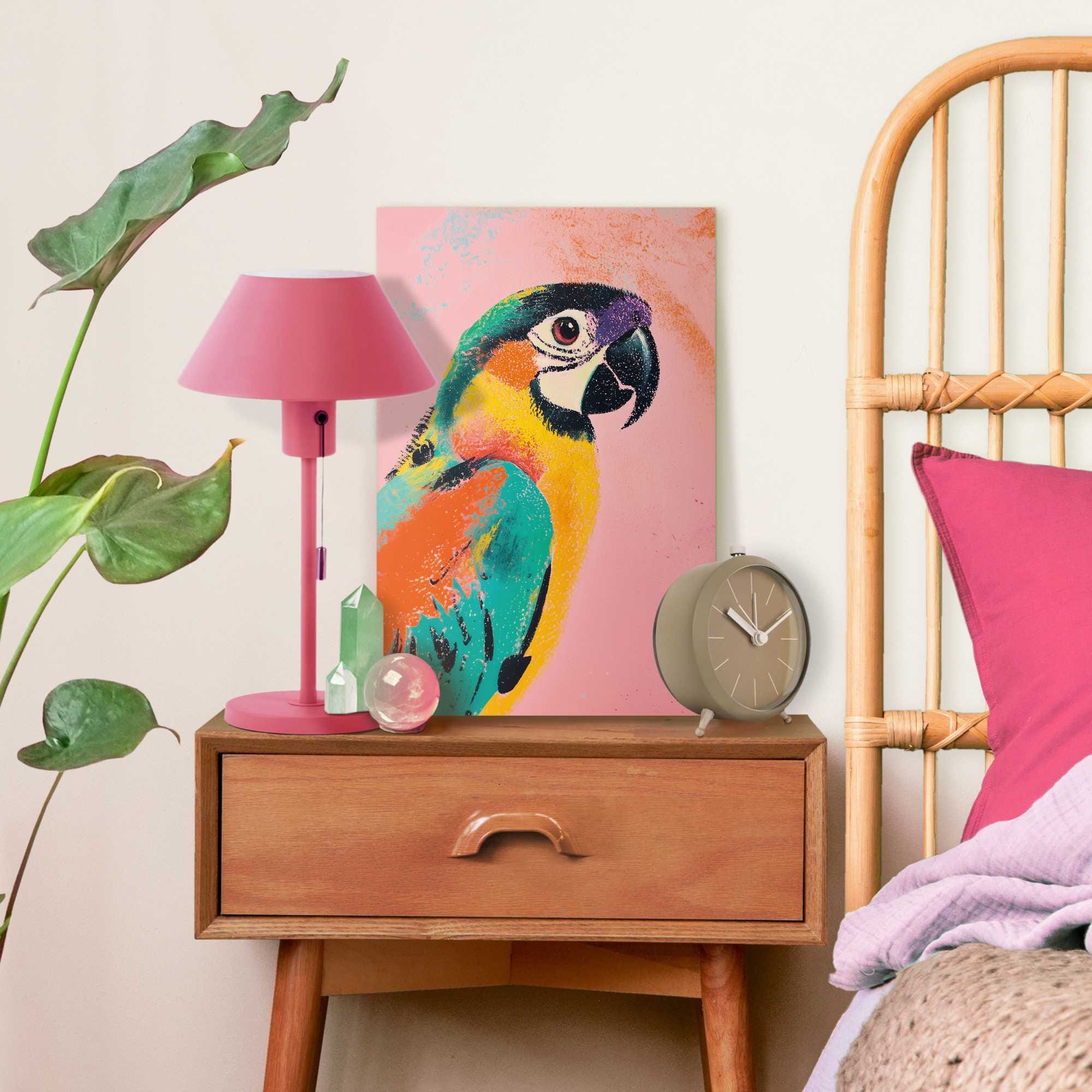 Reinders! Tableau sur toile »Coloured Parrot« Wohnzimmer - Papagei - Farbenfroh - Mehrfarbig - Leinwand - Tiere