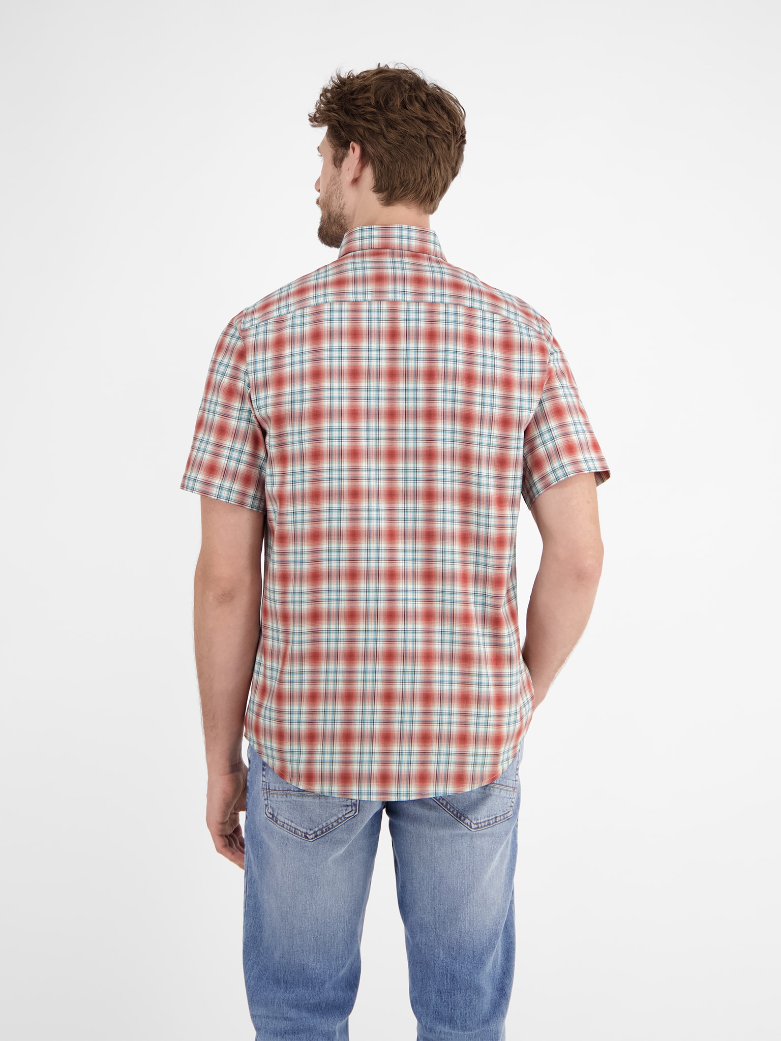 LERROS Chemise à carreaux mit Logo Stickerei