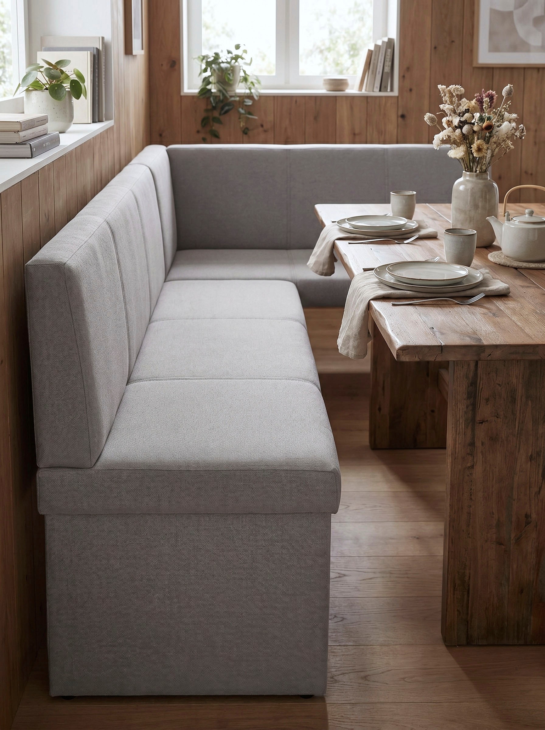 HELA Banc d'angle »TURIN« banquette d'angle, structure en bois, rembourrée, en 2 versions, tissu tissé