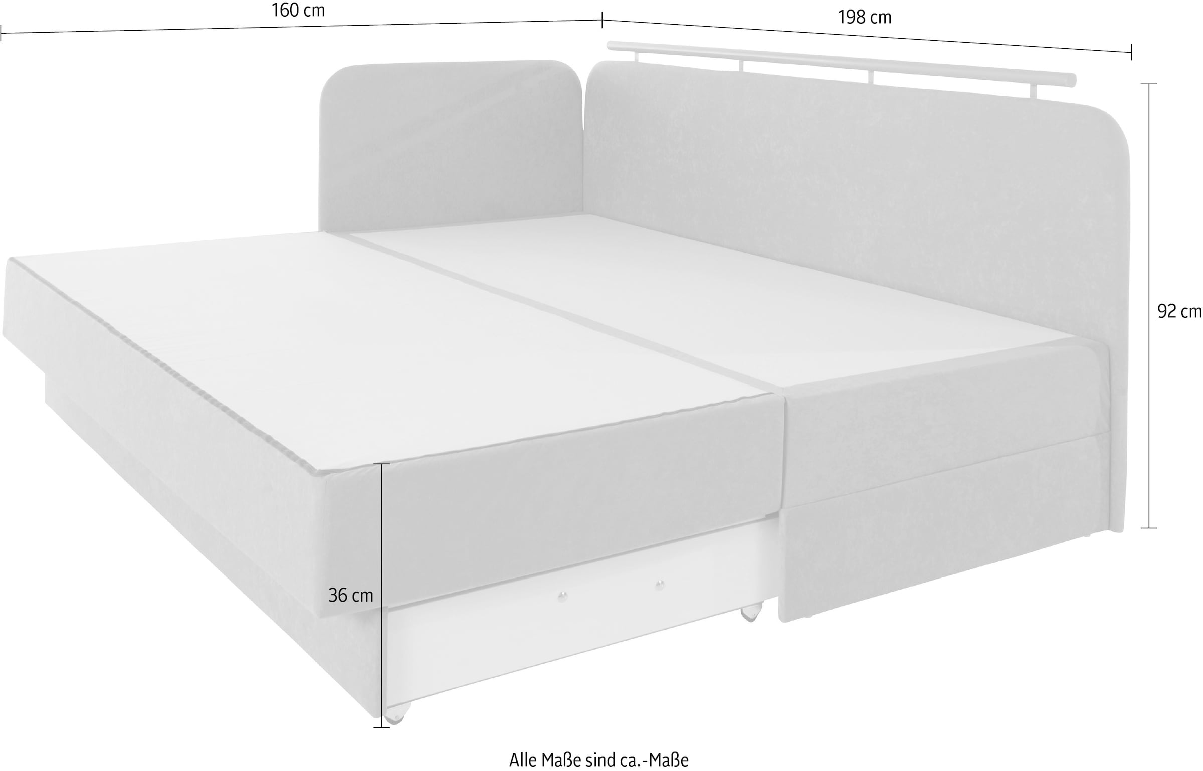 Maintal Chaise longue rembourrée »Diana« mit Stauraum