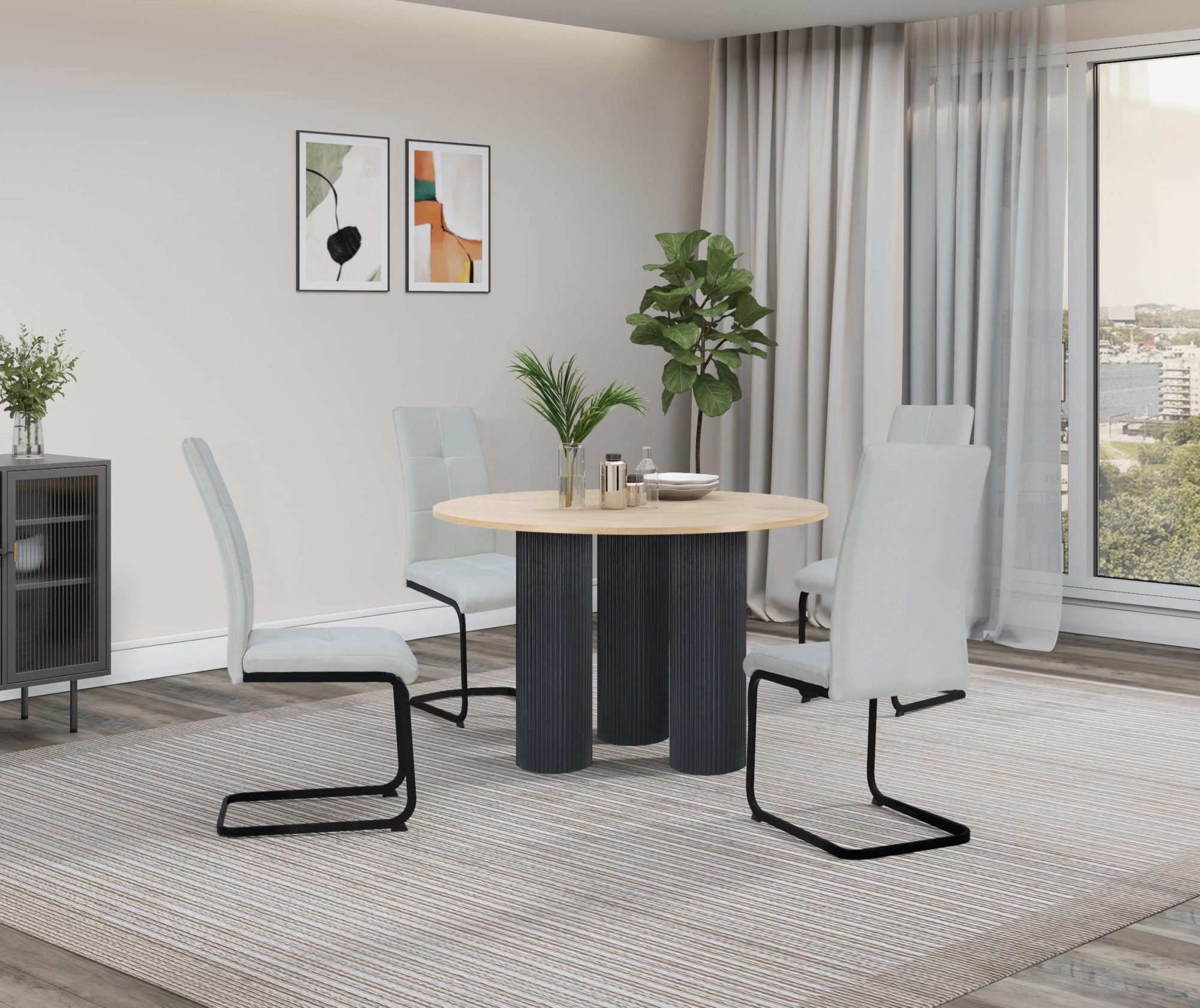 GOODproduct Esszimmerstuhl »Calgoty« () 2 Stk.Freischwinger, gepolsterte Rückenlehne und Sitzfläche, Sitzhöhe 48 cm