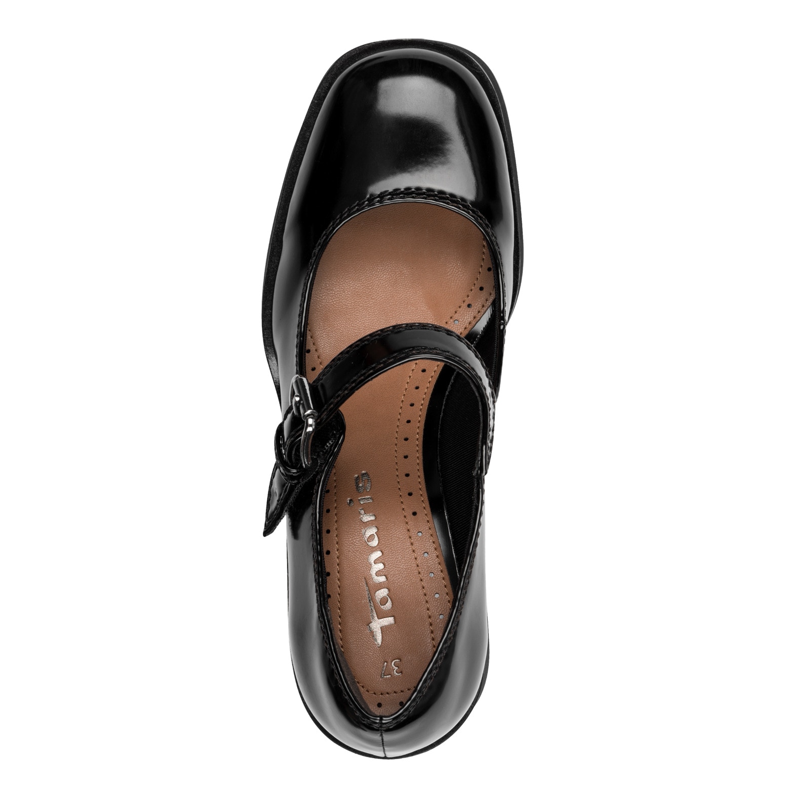 Tamaris Escarpins à bride  talon bloc, escarpin élégant à bride, chaussure en fabrication vegan