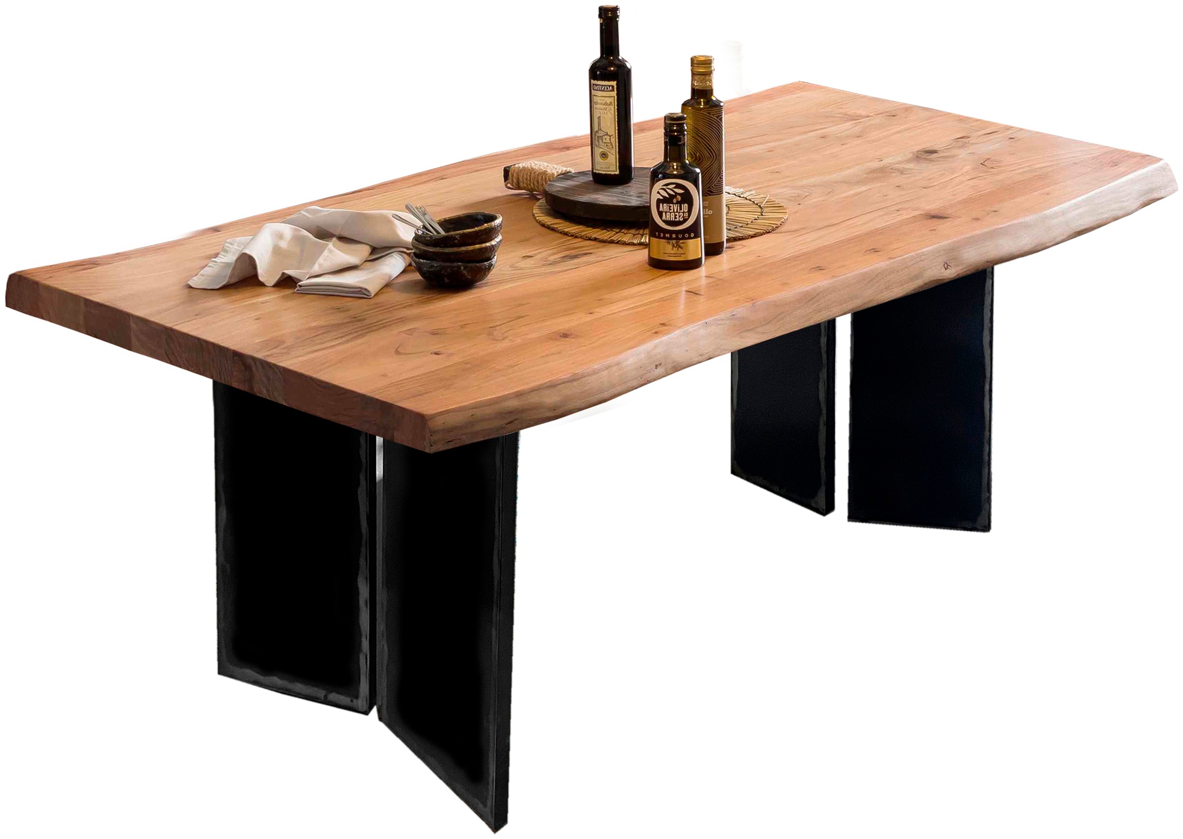 SIT Plateau de table »Manavgat aus massiver Akazie mit natürlicher Baumkante« 1 cuis tlg. Plateau en bois d'acacia de 56 mm d'épaisseur avec chant naturel comme sur l'arbre