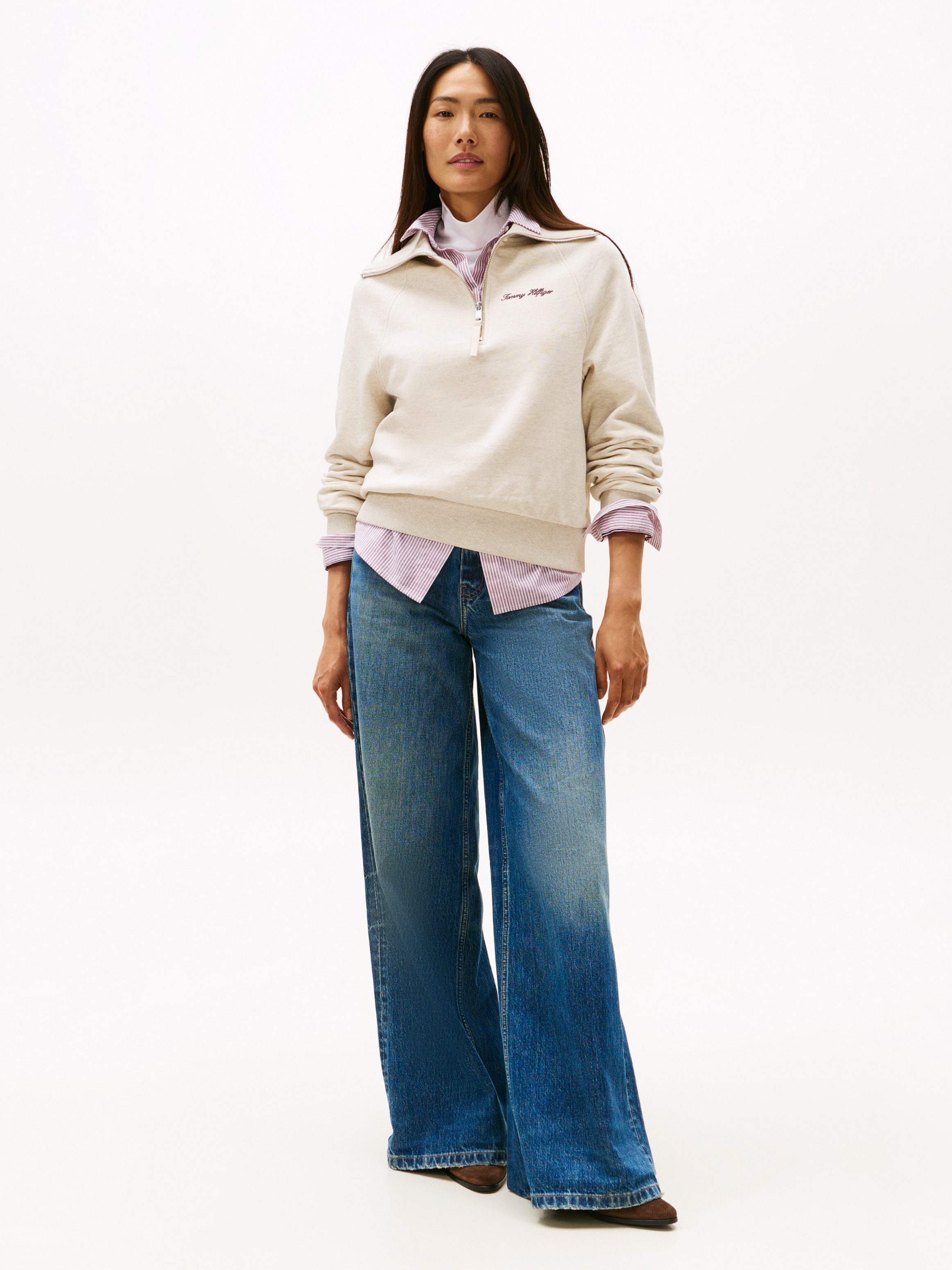 Tommy Hilfiger Sweatshirt »CLASSIC SCRIPT FLEECE HALF-ZIP«
