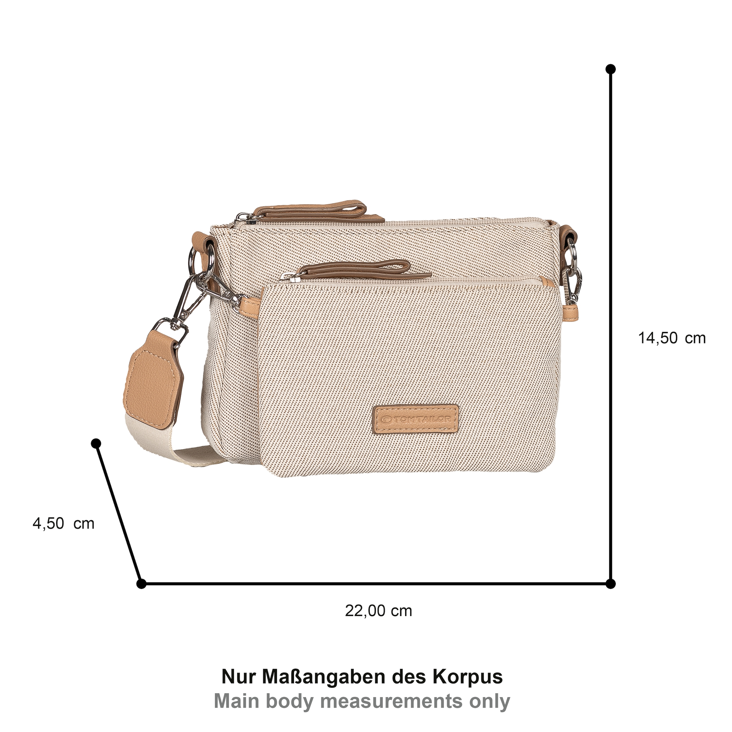 TOM TAILOR Umhängetasche »Jamila« Damen Umhängetasche, 2-in-1 Tasche mit Vortasche