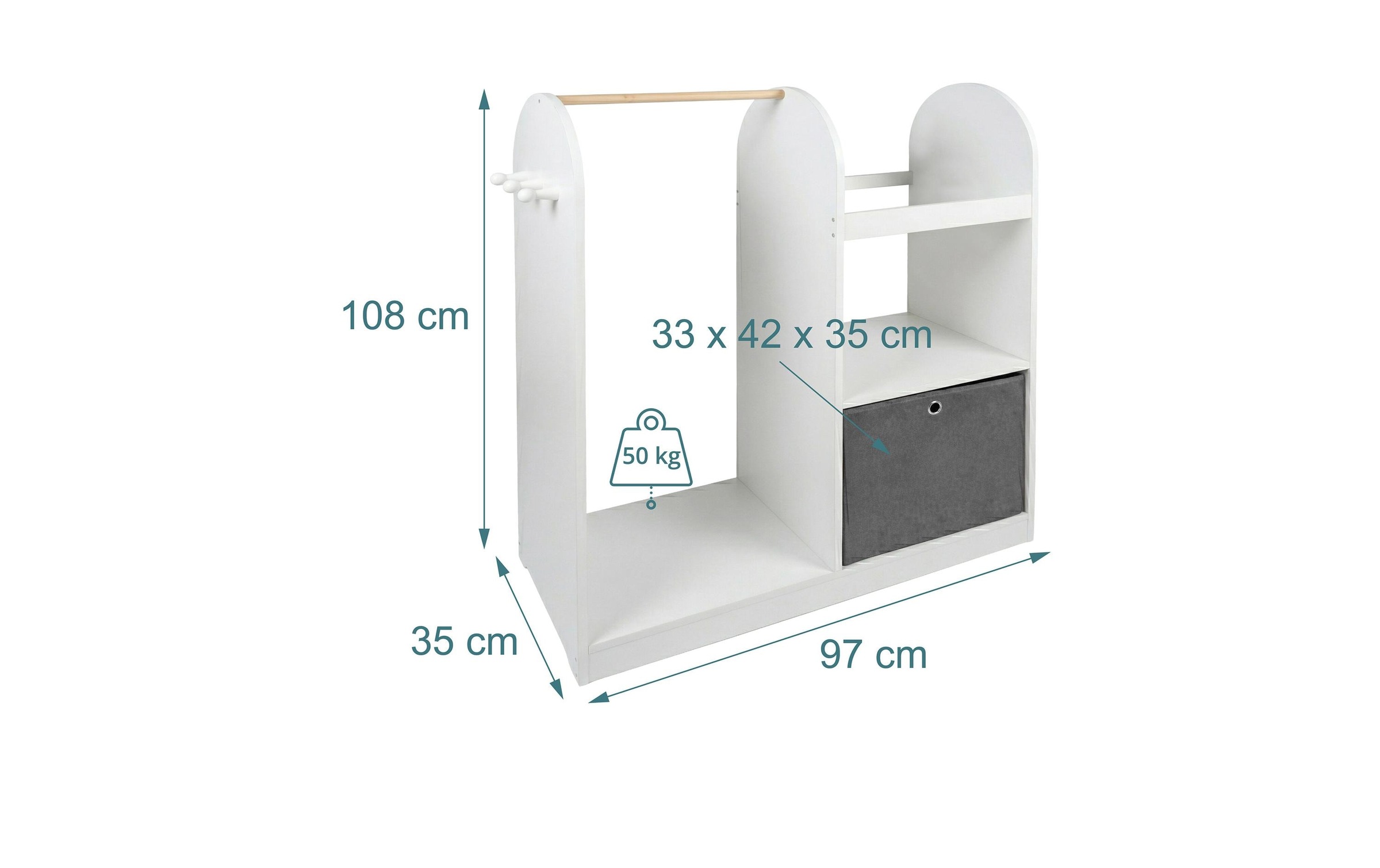 relaxdays Garderobe »mit Stoffbox«