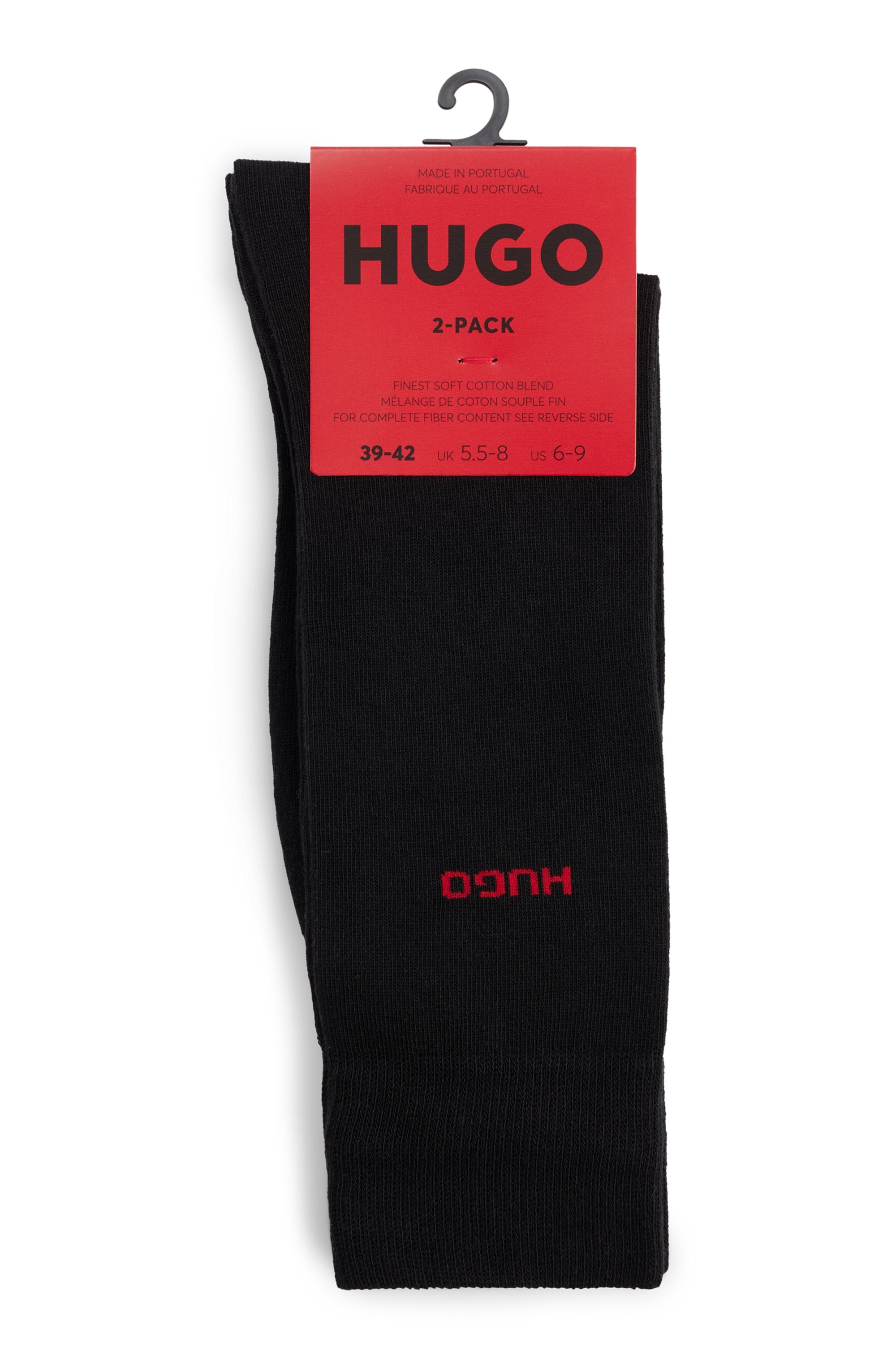 HUGO Underwear Businesssocken »2P RS UNI CC« Packung, 2er Pack, 2 Paar tlg. mit kontrastfarbenem HUGO Logo-Schriftzug