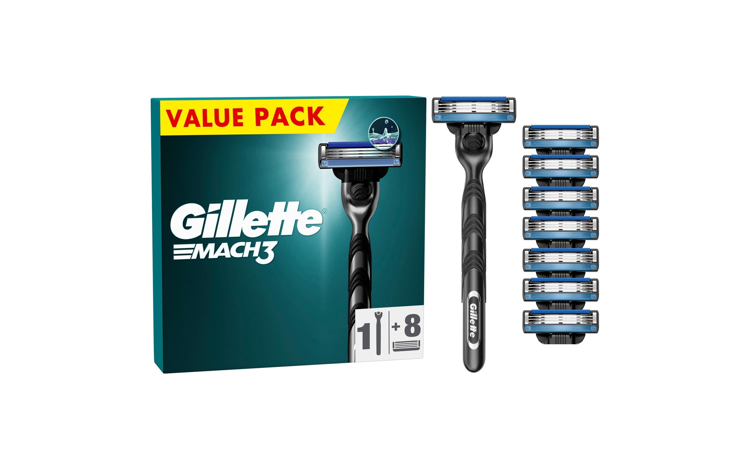 Gillette Körperrasierer »Mach3 + 8 Klingen«