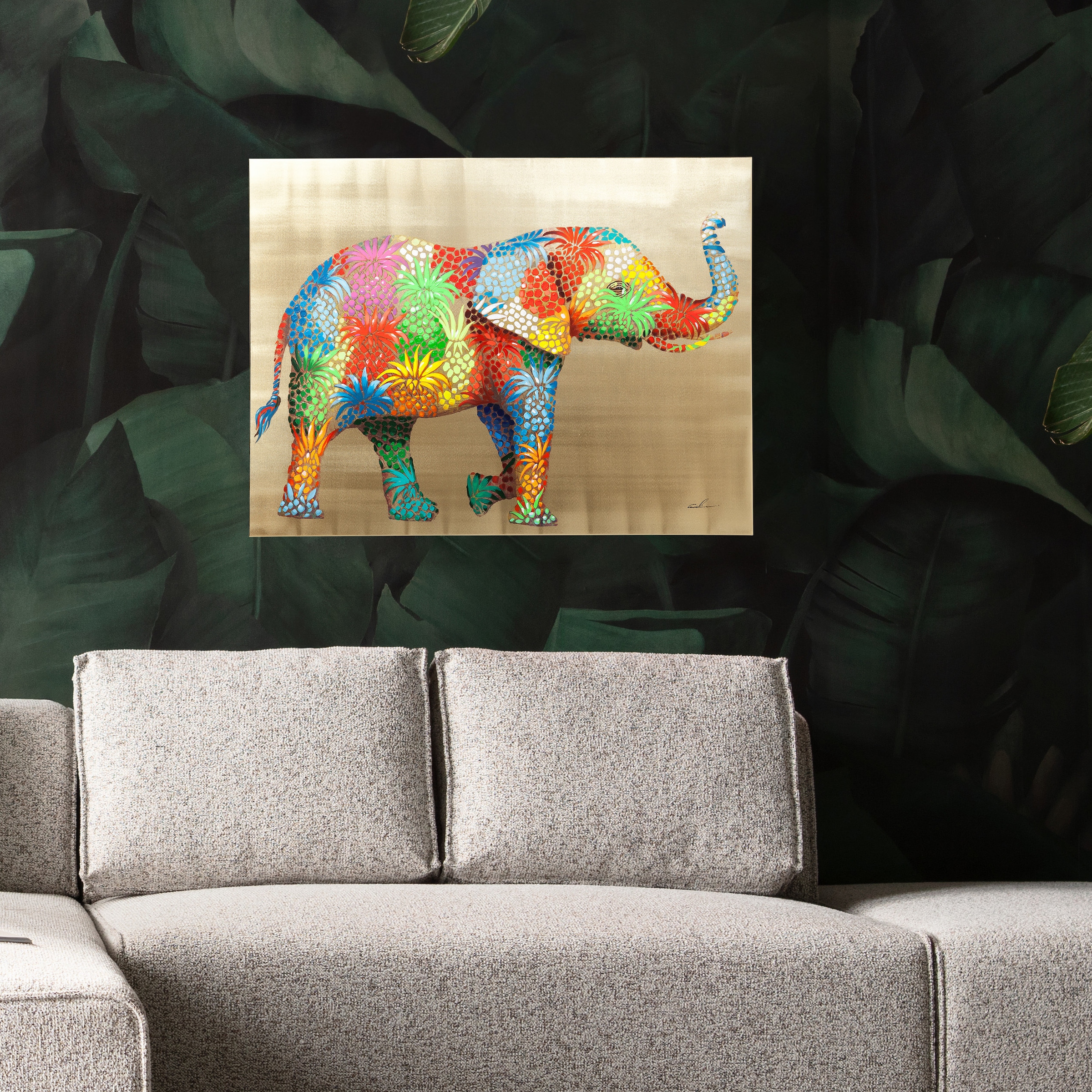 Kare Design Leinwandbild »Flower Elefant 50x40cm« 1, 