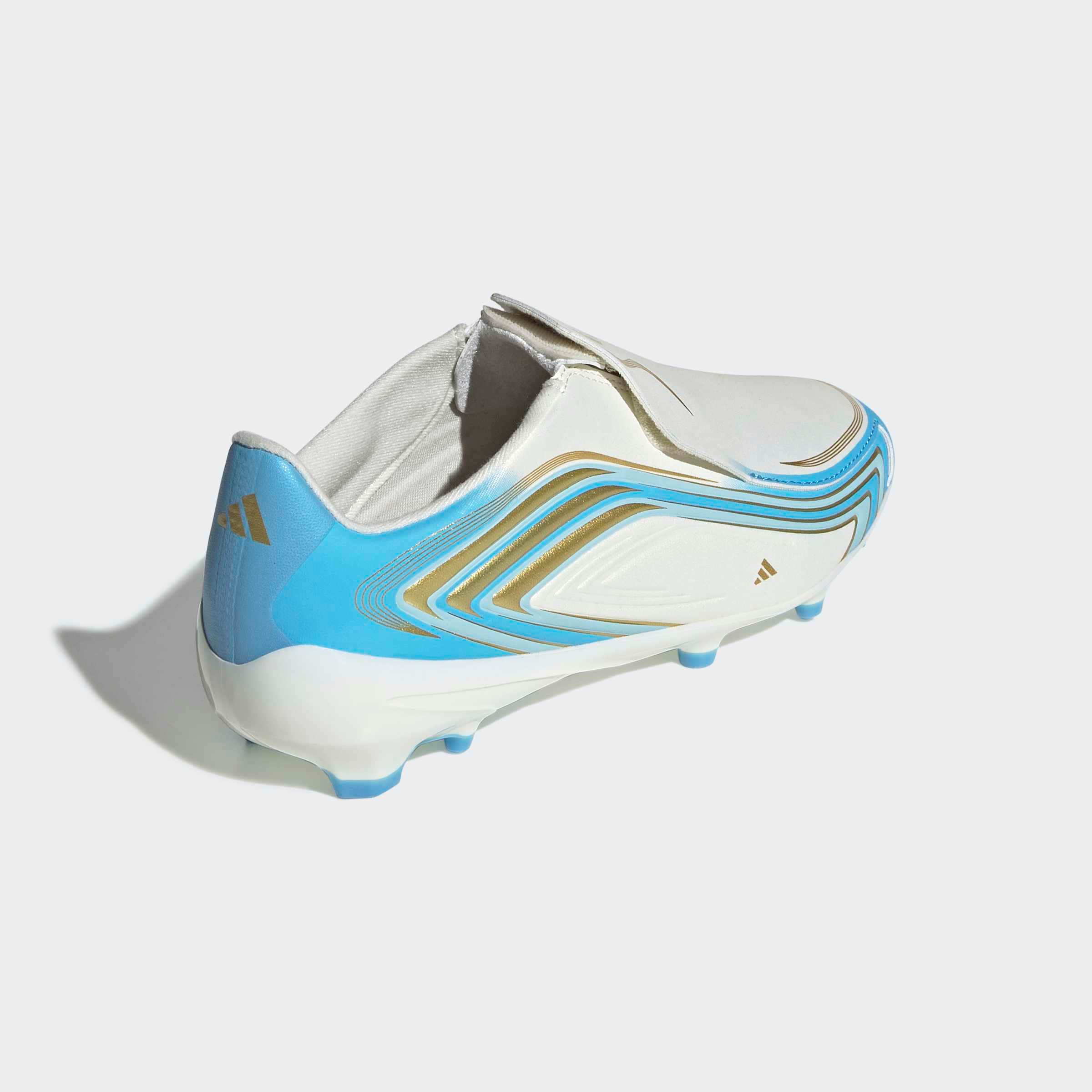 adidas Performance Fussballschuh »F50 MESSI LEAGUE KIDS , FESTE BÖDEN, OHNE SCHNÜRSENKEL«  Aussensohle für Rasen und feste Böden, für Jugendliche & Kinder