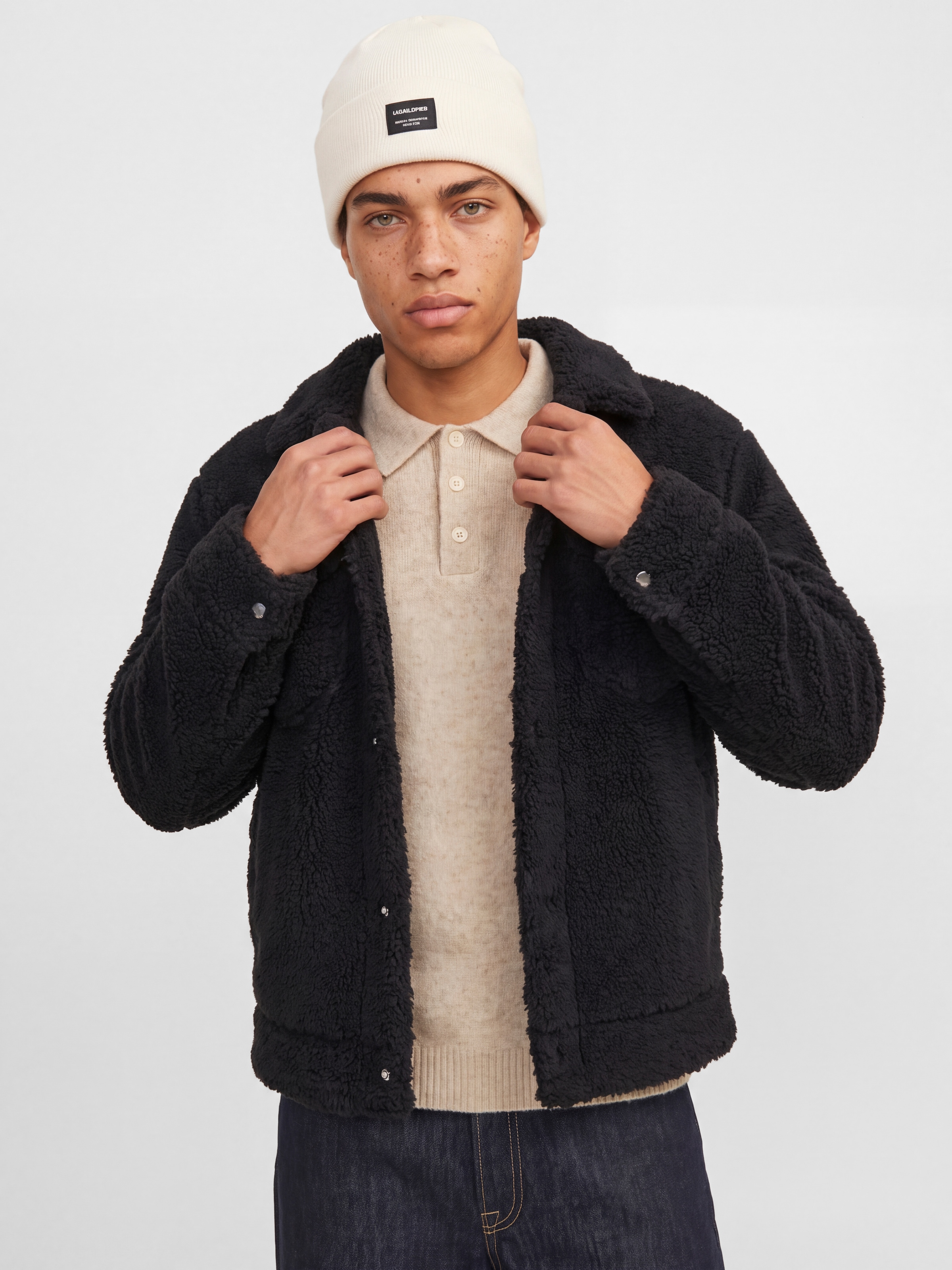 Jack & Jones Bonnet tricoté »JACDNA BEANIE NOOS« Fibre synthétique, tricot côtelé