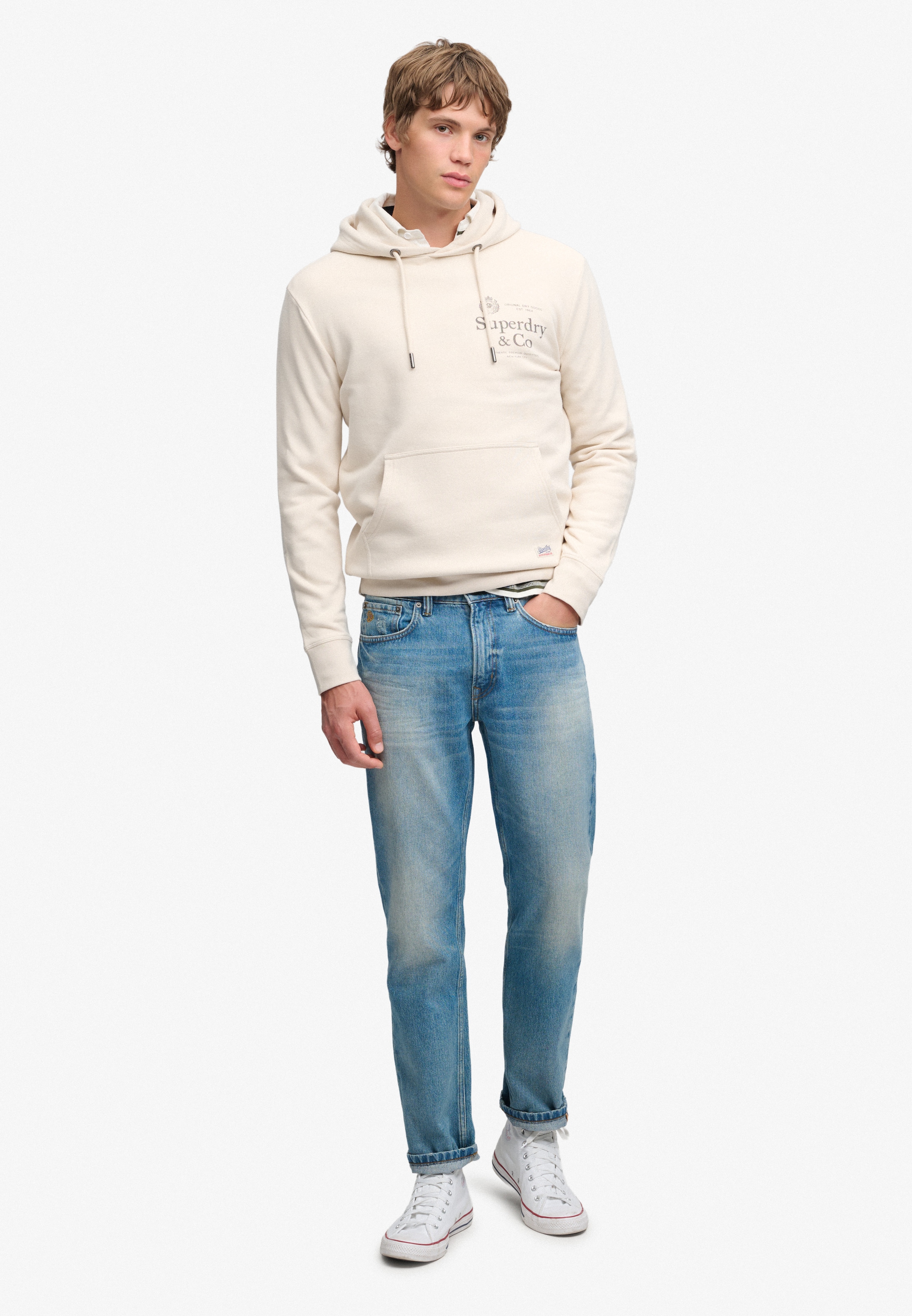 Superdry Sweat à capuche »1954 COMPANY RELAXED HOOD«, mélange coton, coupe décontractée
