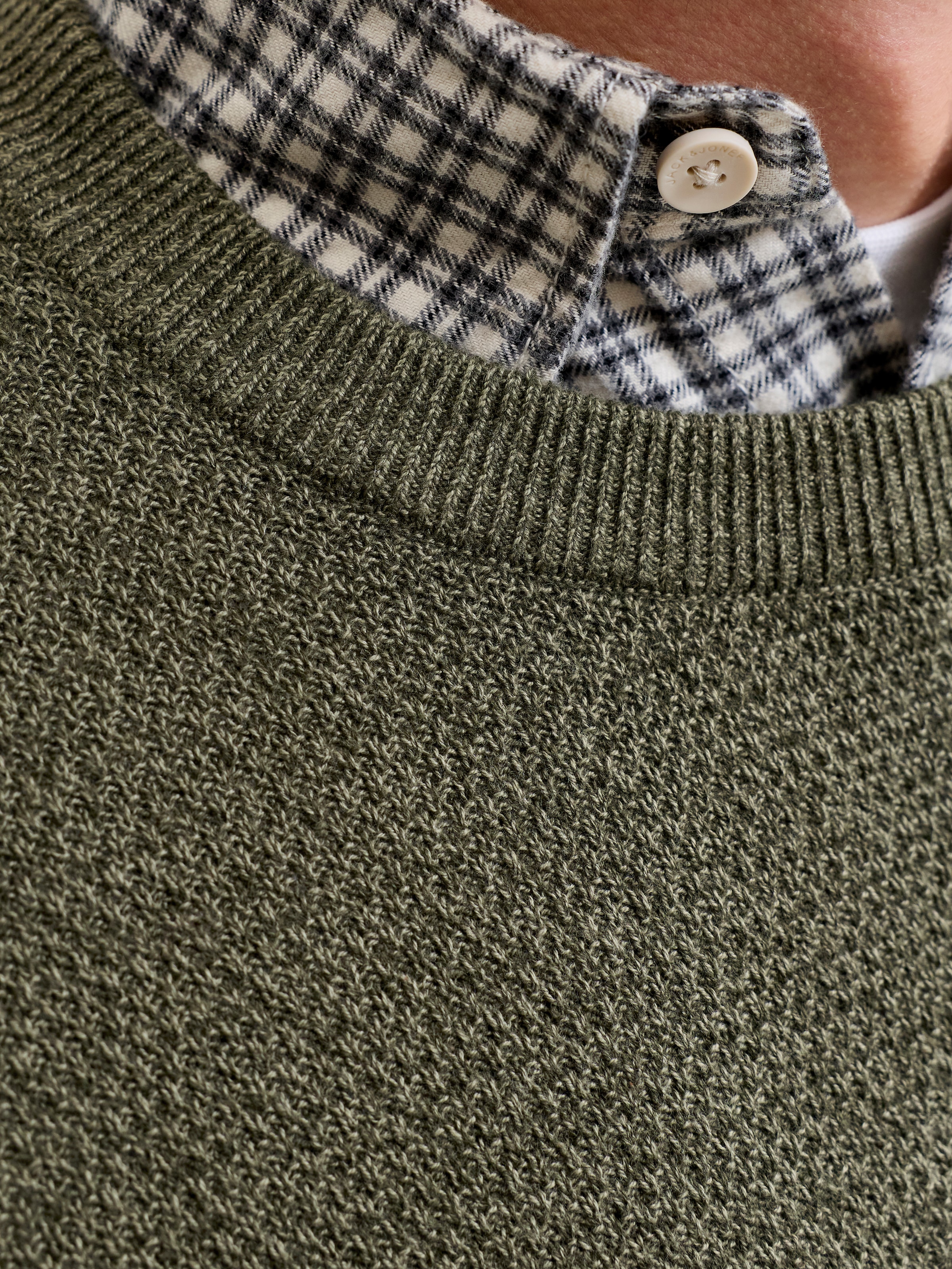 Jack & Jones Pull en tricot »JJERYDER KNIT CREW NECK NOOS« coton, coupe régulière