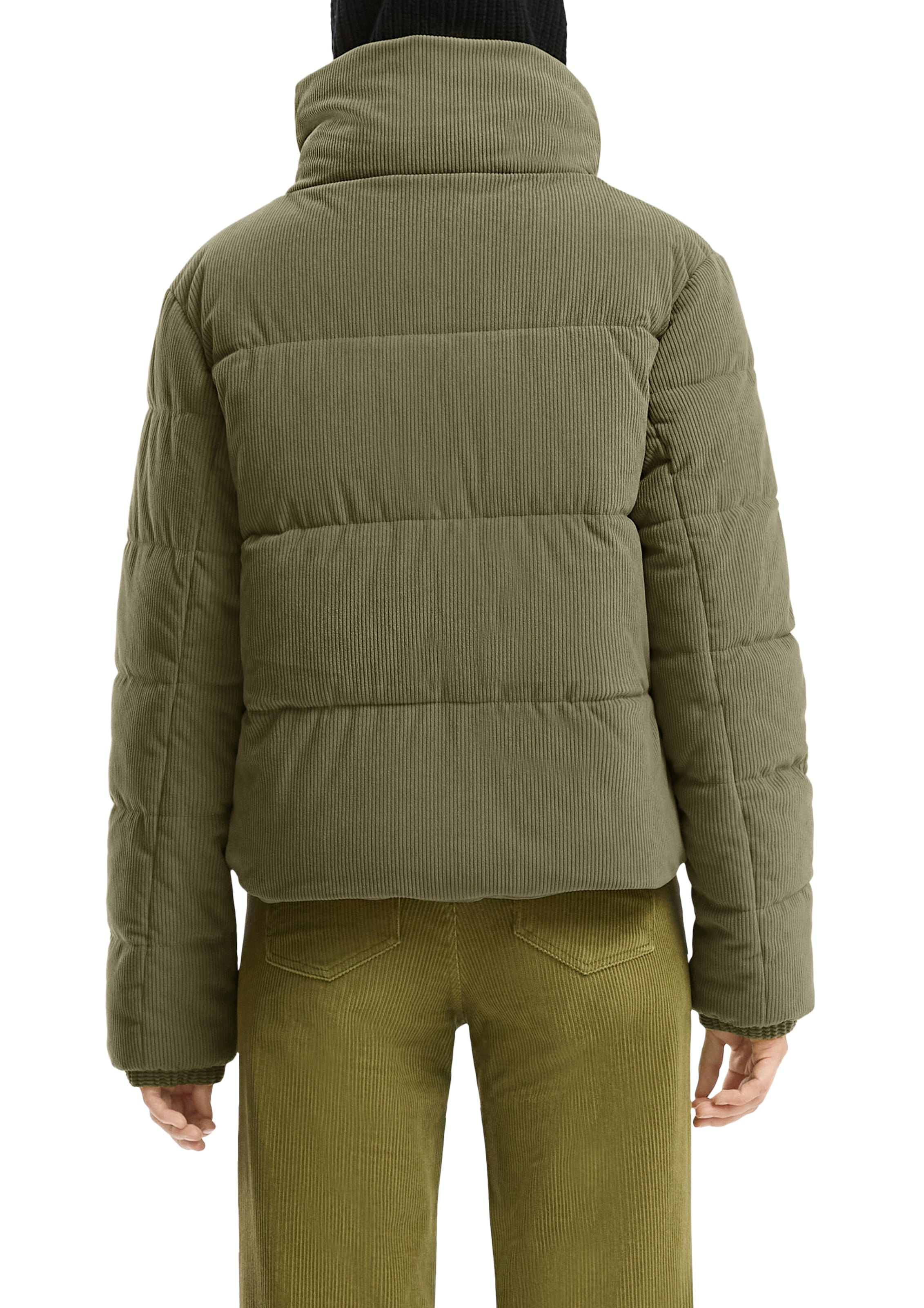 QS Veste matelassée ohne Kapuze kurz, aus Cord und mit Stehkragen