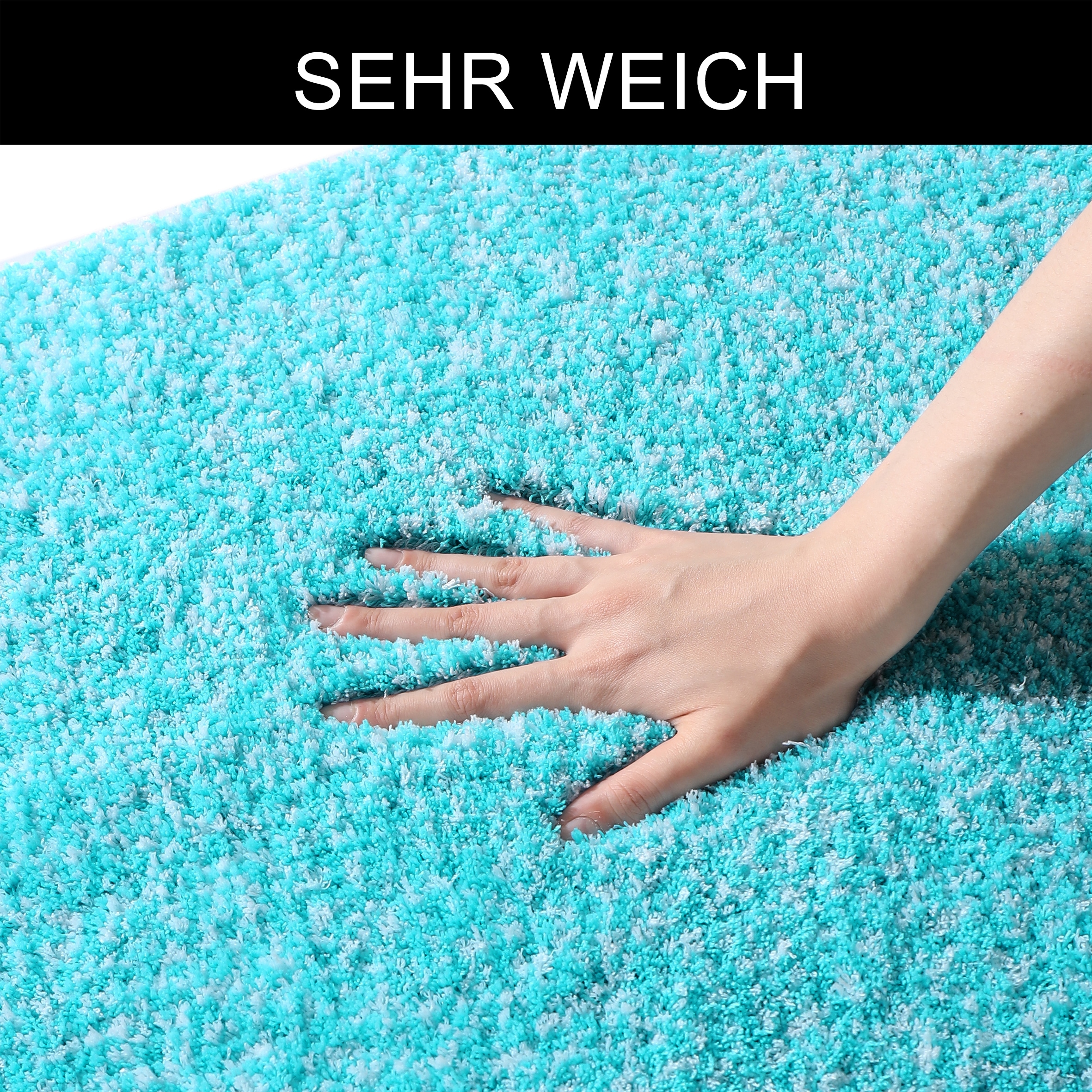 GOODproduct Tapis de bain »Vanessa meliert, Badvorleger, Badezimmer Teppich, Duschvorleger« Höhe 20 mm revêtement antidérapant Résistant tapis de bain, toucher doux, uni