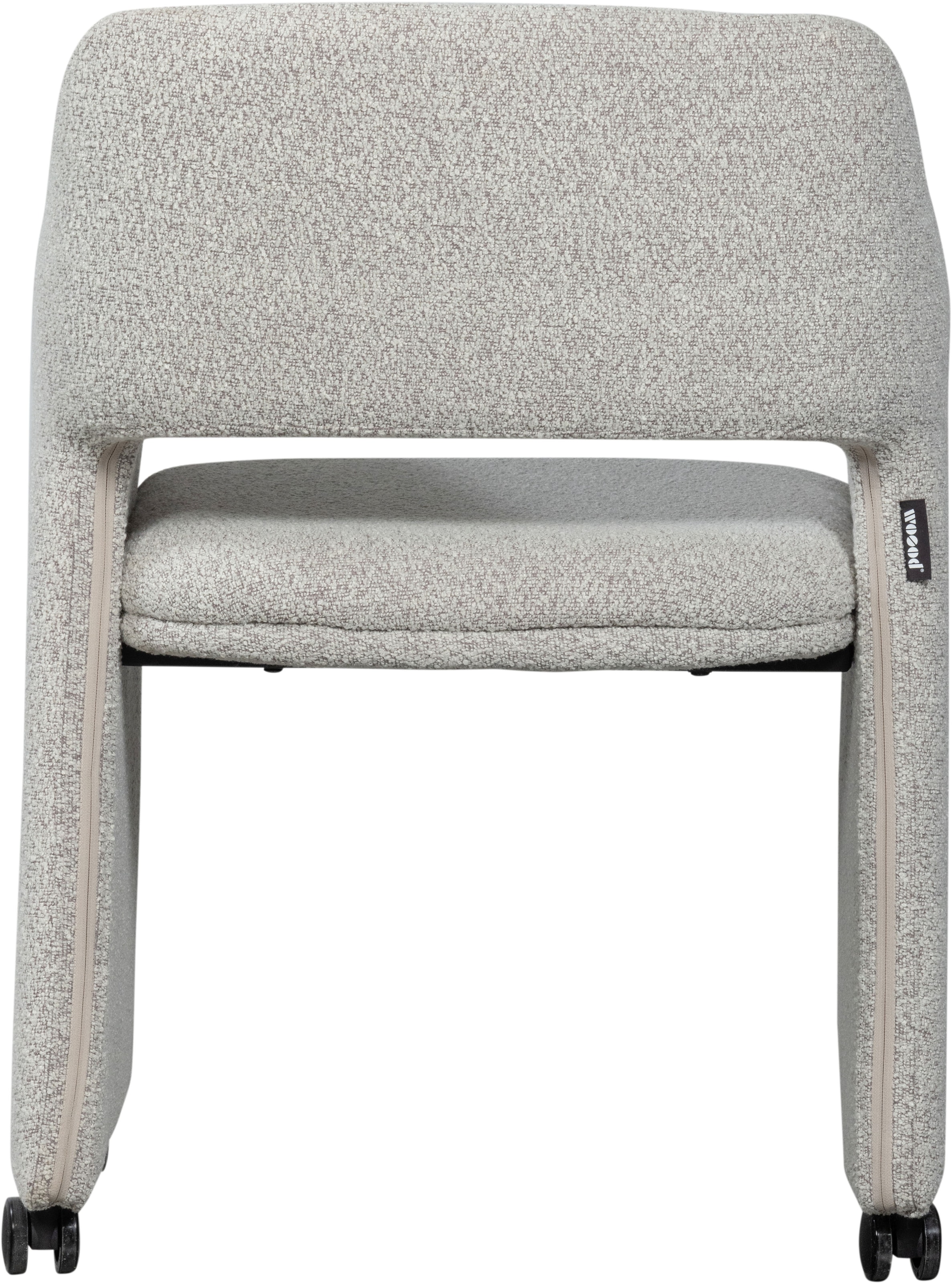 WOOOD Esszimmerstuhl »Lyric mit Ceyo-Bouclé-Bezug und Rollen B 59 x T 58 x H 79 cm« () Tragkraft 120 kg, Hohe Verschleissfestigkeit, montiert geliefert