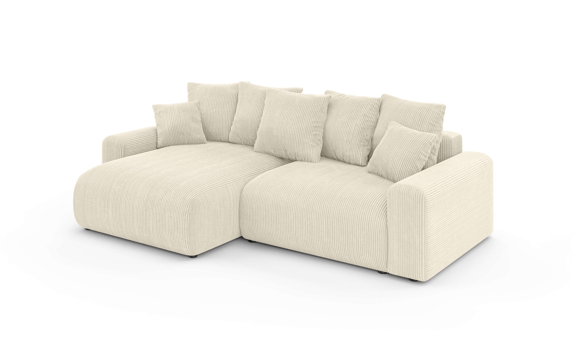 Home affaire Ecksofa »LAKESIDE klein mit Bettfunktion und Bettkasten, B/T/H 235/142/84 cm« L-Form, Recamiere beidseitig montierbar, mit Wellenunterfederung