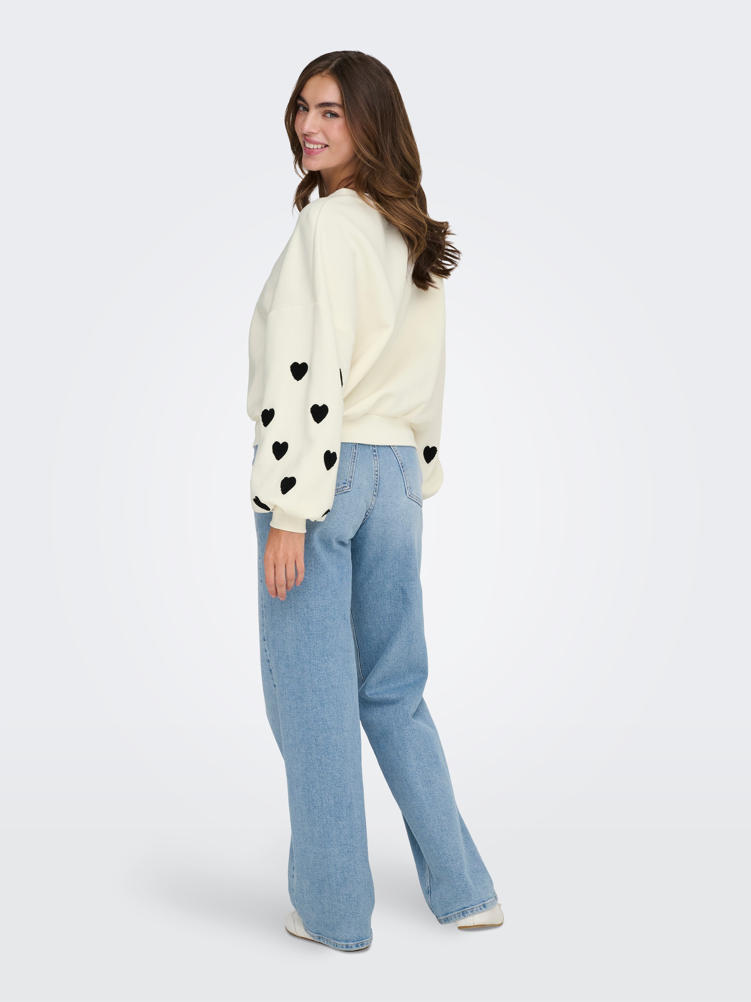 ONLY Sweat-shirt »ONLMACY L/S O-NECK BOX CC SWT«, mélange coton, coupe régulière
