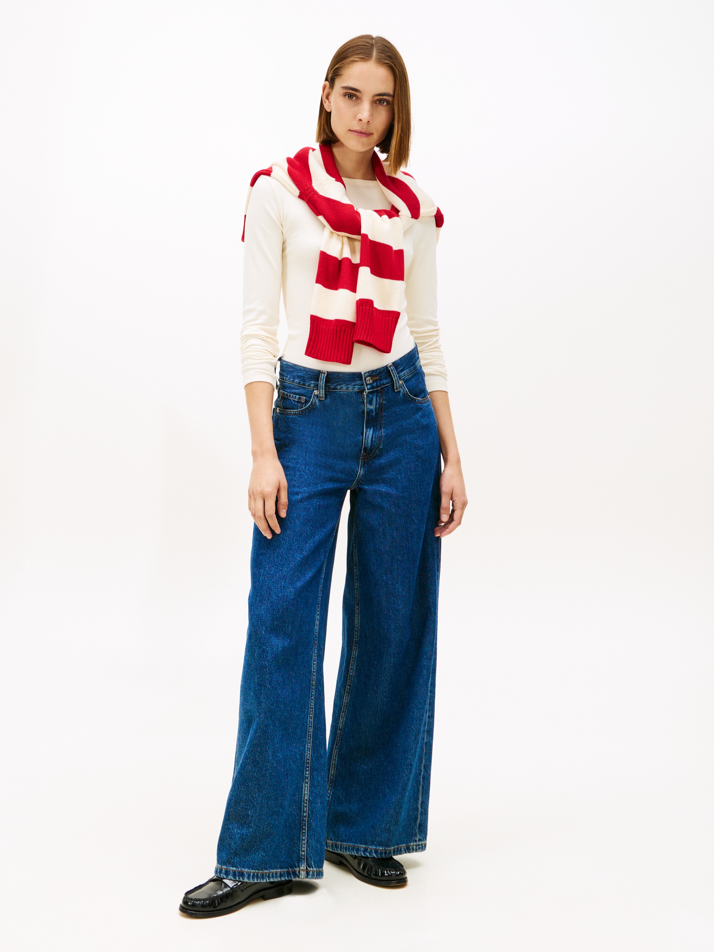 Tommy Hilfiger T-shirt à manches longues »SLIM 5X2 RIB BOAT-NK LS mit U-Boot Ausschnitt und Rippstruktur« uni, décontracté, slim fit, mélange viscose, encolure bateau