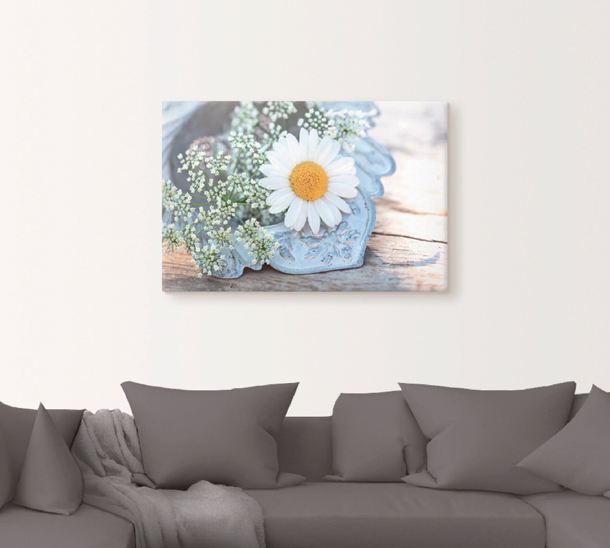 Artland Leinwandbild »Zarte Margeriten Blüte« Blumen 1 Stk. tlg. auf Holzrahmen gespannt