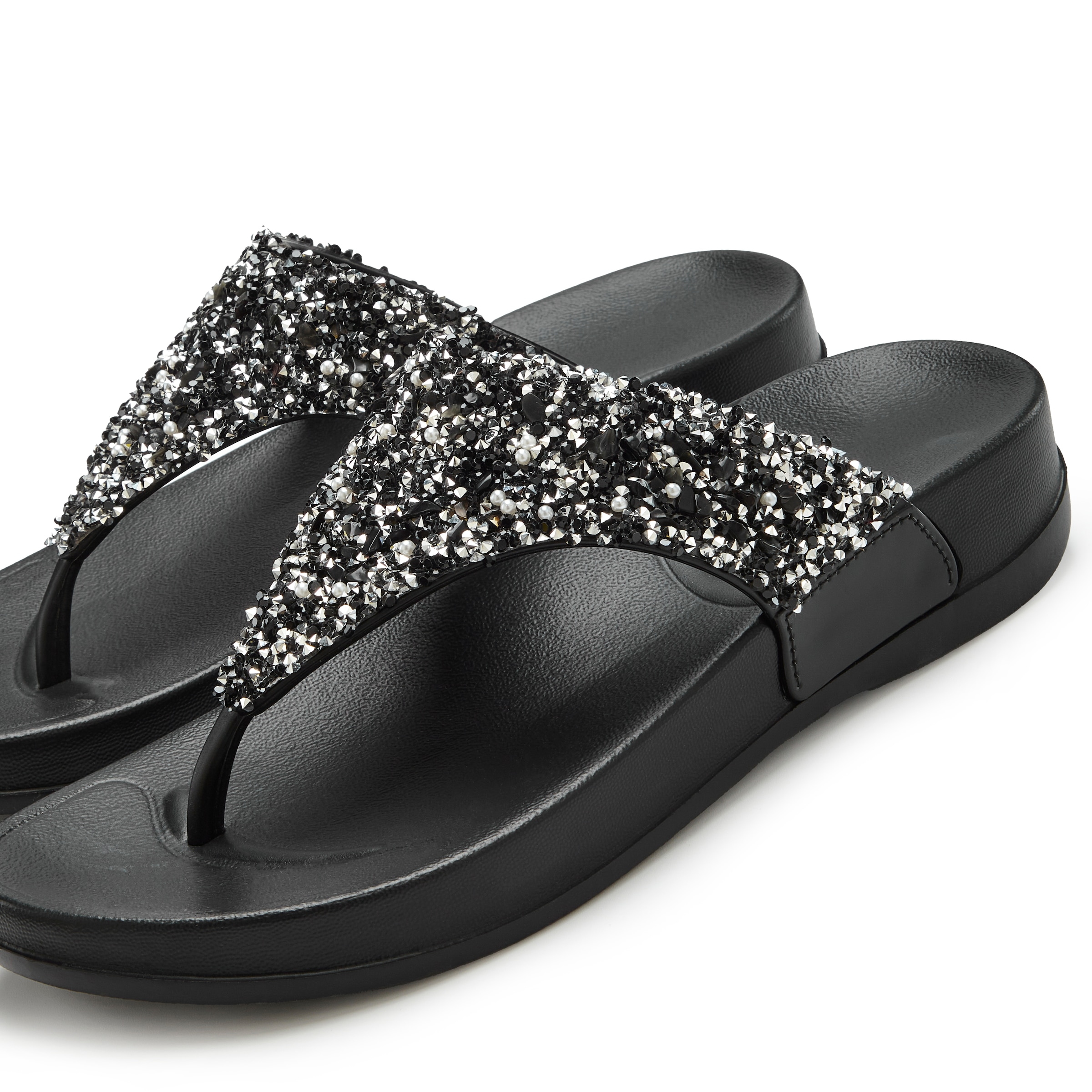 Vivance Séparateur d'orteils de bain »Flip Flop, Badelatsche, Badeschuhe, Pantolette, Zehentrenner,«  Sommerschuh mit modischem Glitzerdetail VEGAN