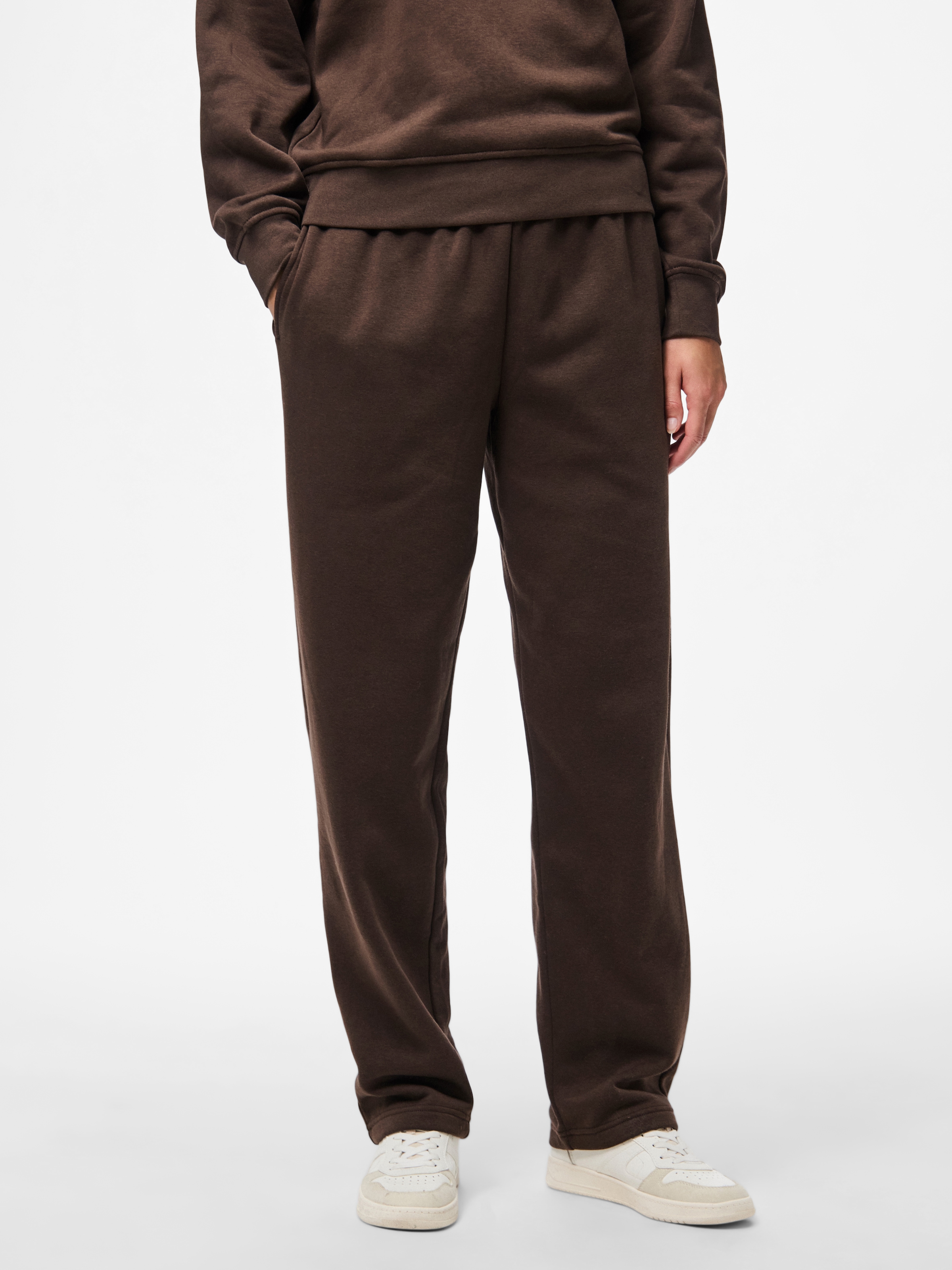 pieces Pantalon sweat »PCCHILLI HW STRAIGHT SWEAT PANTS NOOS BC«  mélange coton, coupe droite