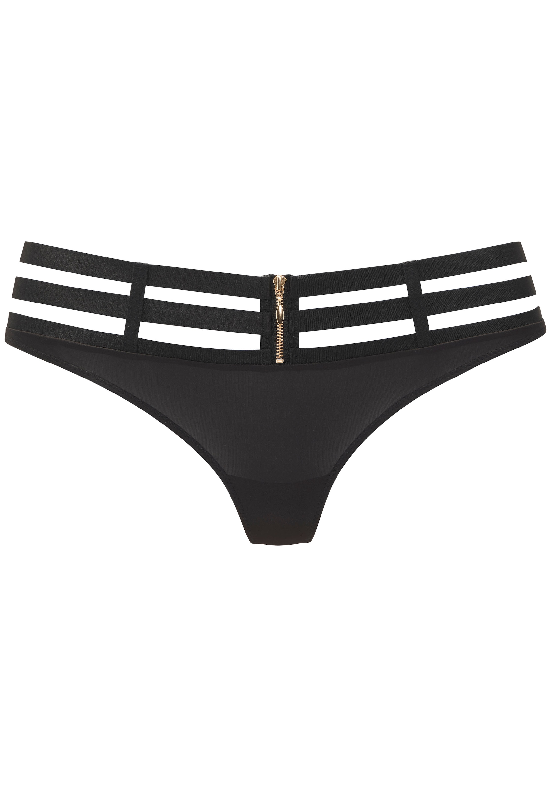 JETTE String mit edlem Bänderdetail und Reissverschluss vorne mittig