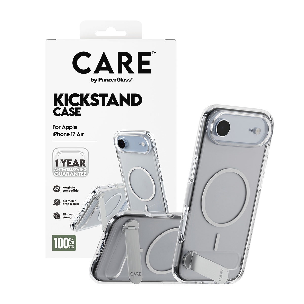CARE by PanzerGlass Handyhülle »Kickstand Case für Apple iPhone Air« Apple iPhone Air Backcover, Schutzhülle, Handyschutzhülle, Case, Schutzcase, stossfest