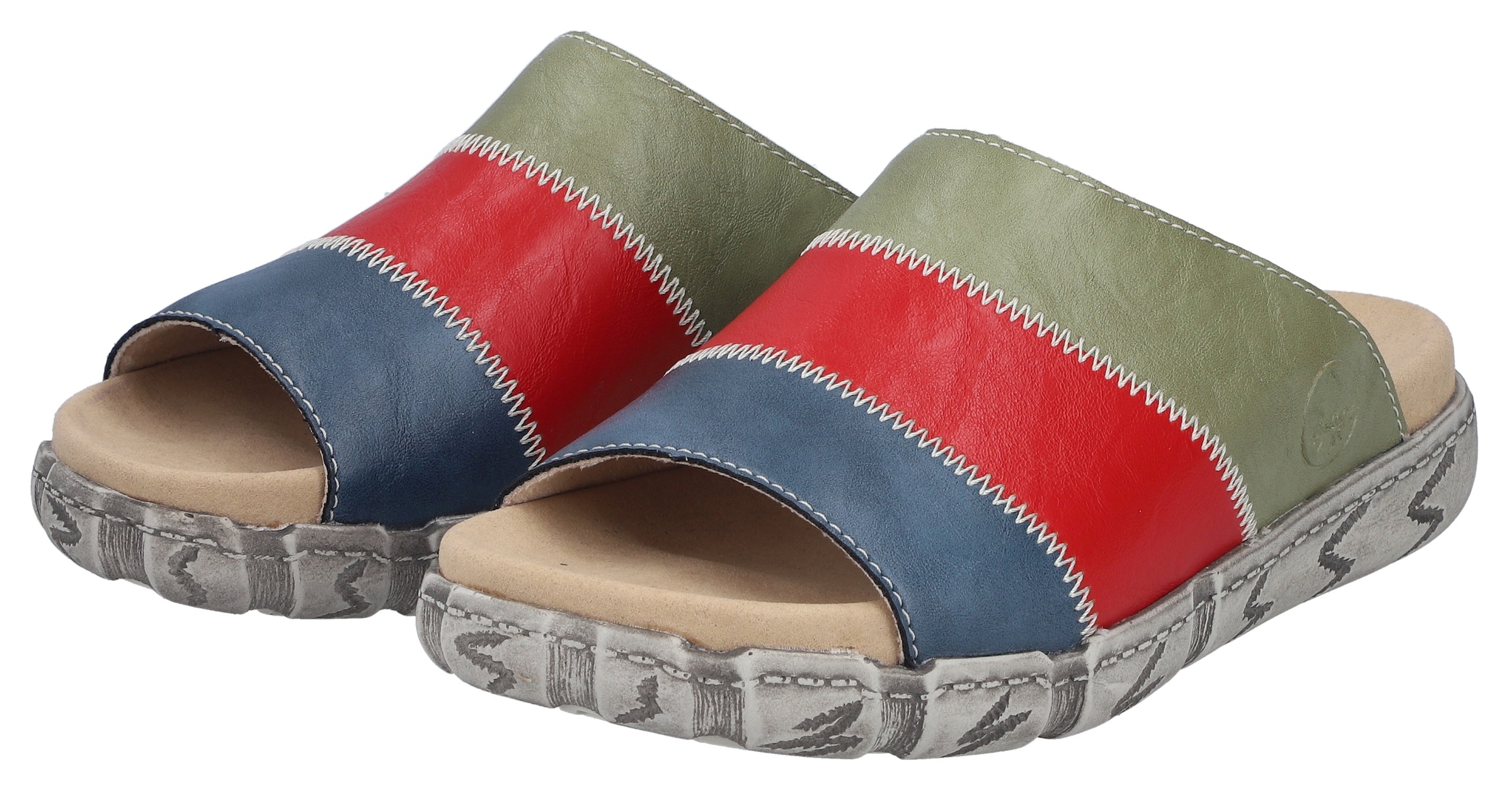 Rieker Pantolette  Chaussure d'été, chausson d'intérieur aspect patchwork