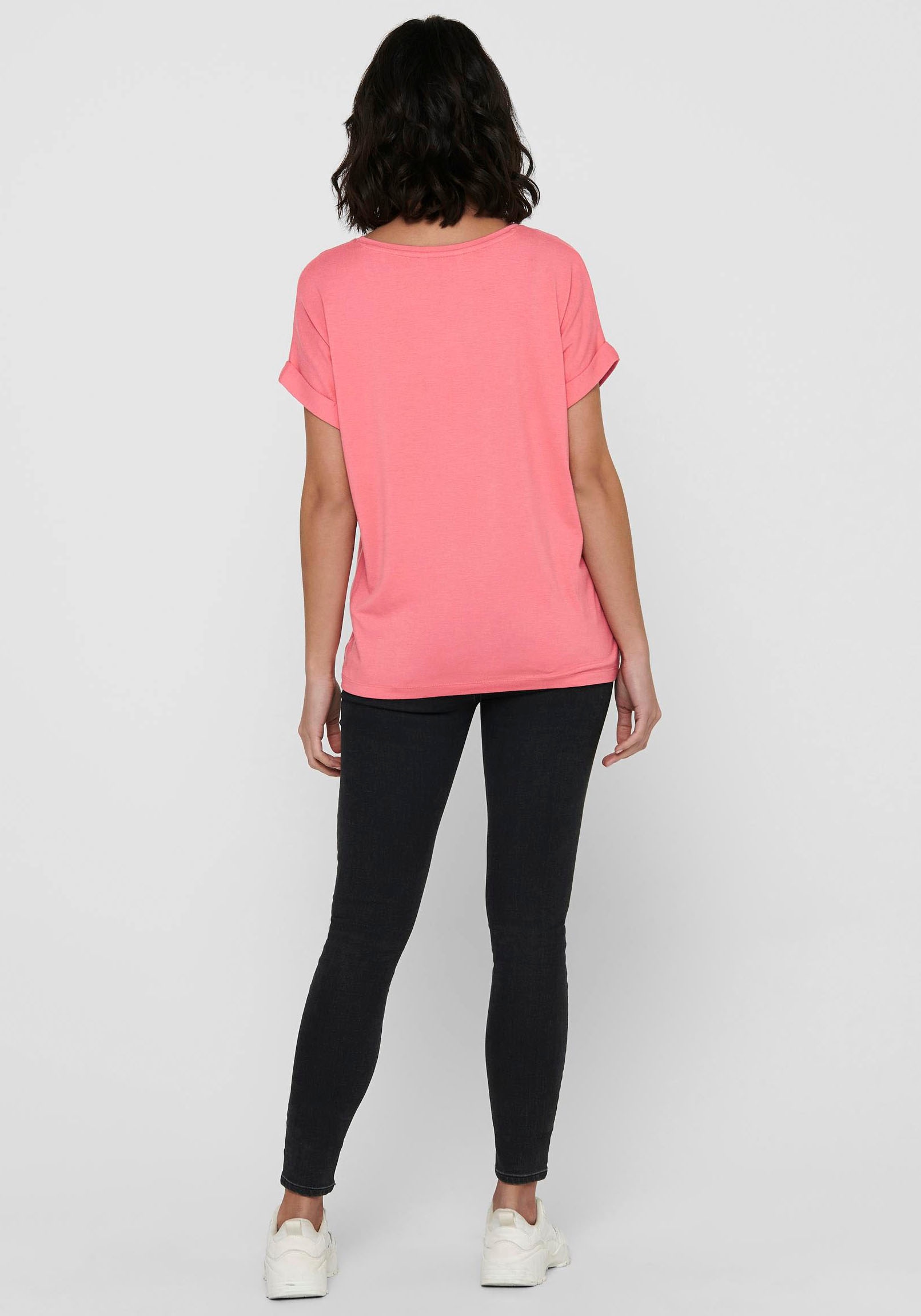 ONLY T-Shirt »ONLMOSTER – T-Shirt mit melierter Optik und elastischem Material« meliert, casual, lässig geschnitten, Viskosemischung, Rundhals