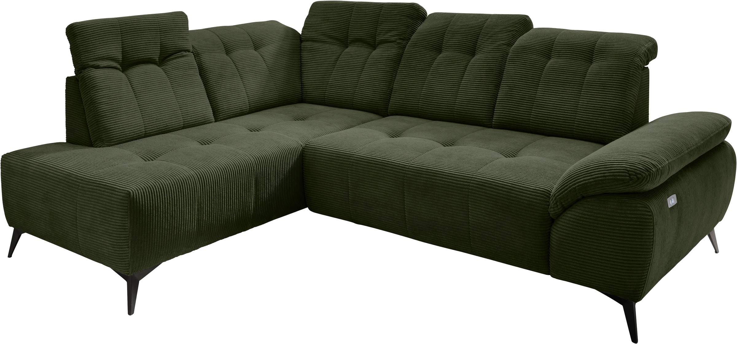 Home affaire Ecksofa »Lazio modern und bequem, schmale Armlehnen, tolle Detailverarbeitung« zwei verschiedene Fussfarben wählbar