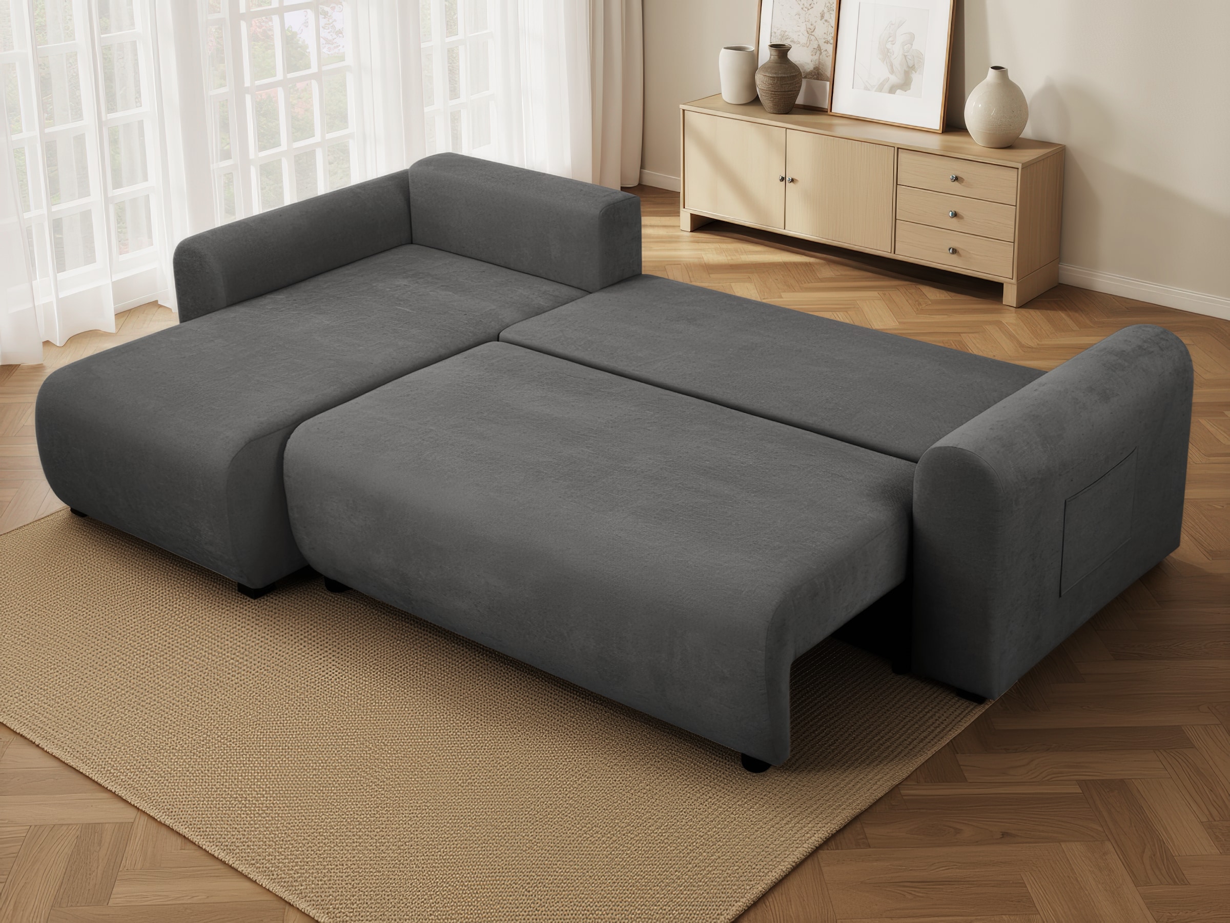 GOODproduct Ecksofa »JONAA L-Form, 241cm - OTTO. Verlässliche Qualität.« 133/200cm, Recamiere links/rechts, Bettkasten, Cord u. Struktur