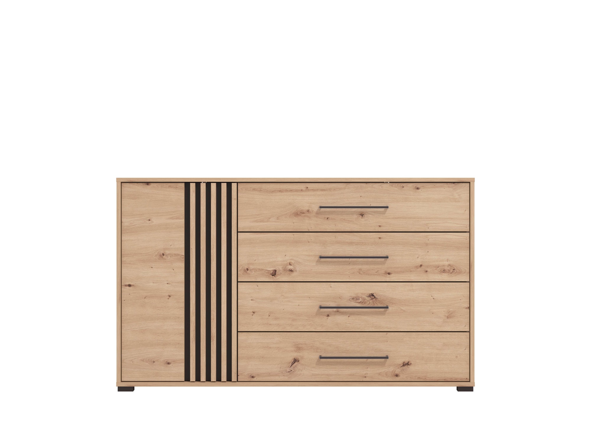 INOSIGN Kommode »Ascalon Sideboard, Breite 138 oder 93 cm, mit ABS Schutzkanten« 3D Optik durch Lamellen/ Paneele, FSC-zertifizierter Holzwerkstoff