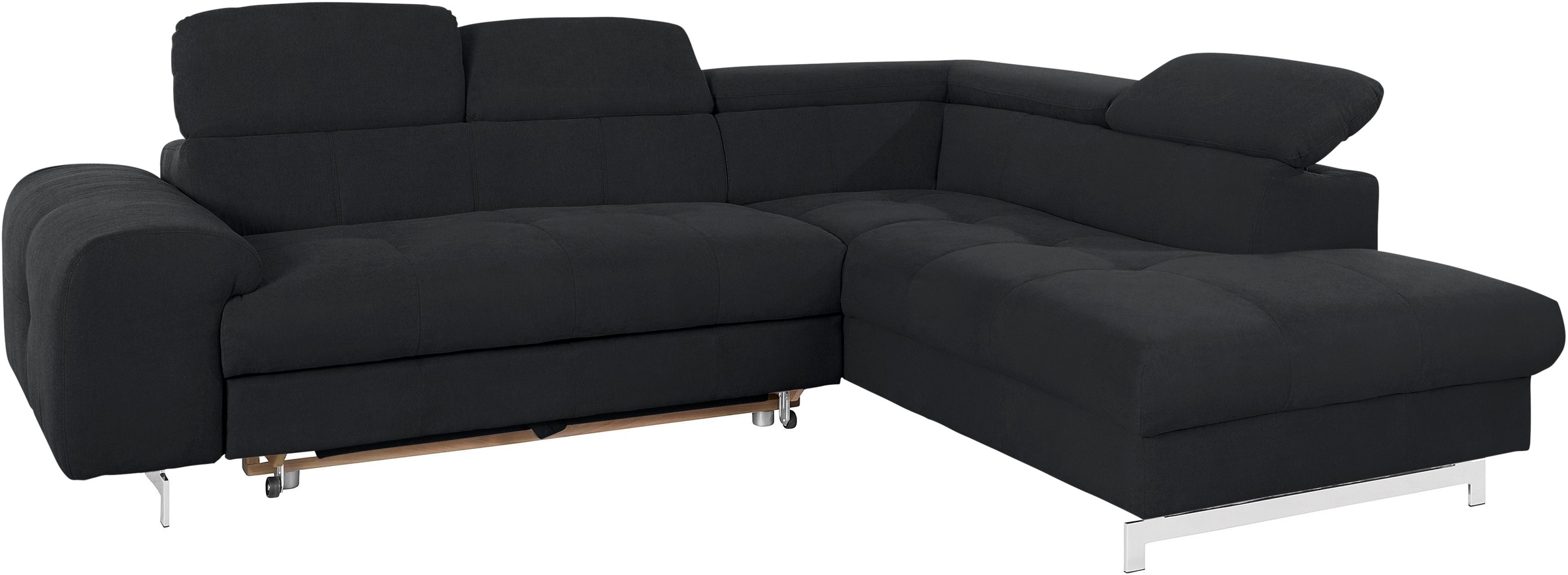COTTA Ecksofa »Chef L-Form« mit Kopfteilverstellung, edle Metallkufen, wahlweise mit Bettfunktion